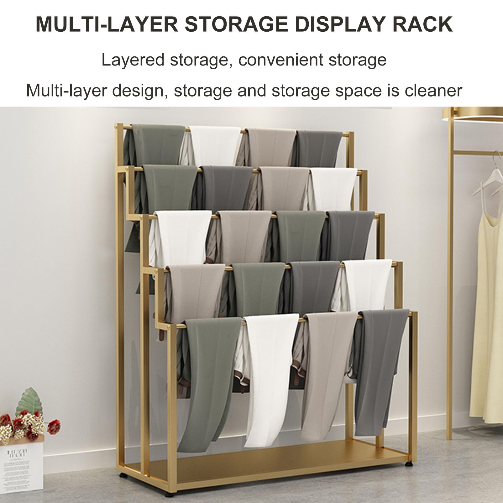 Soporte de metal para bufandas para tienda de ropa y almacenamiento de armario, diseño independiente, ideal para organizar bufandas y accesorios