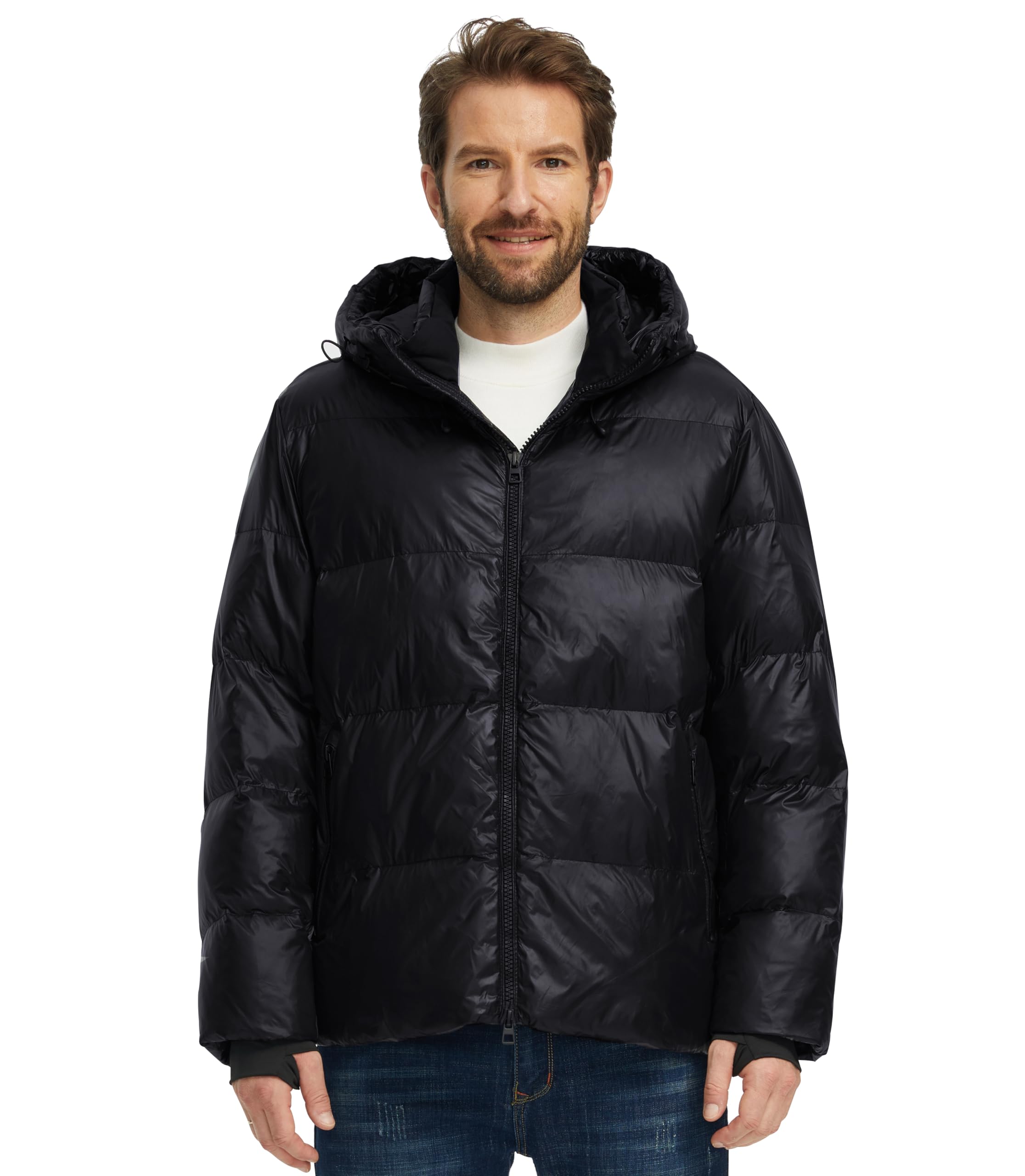 wantdoMen's Winter Coats Puffer Parka Jacket Warm Windproof Coat with Hood