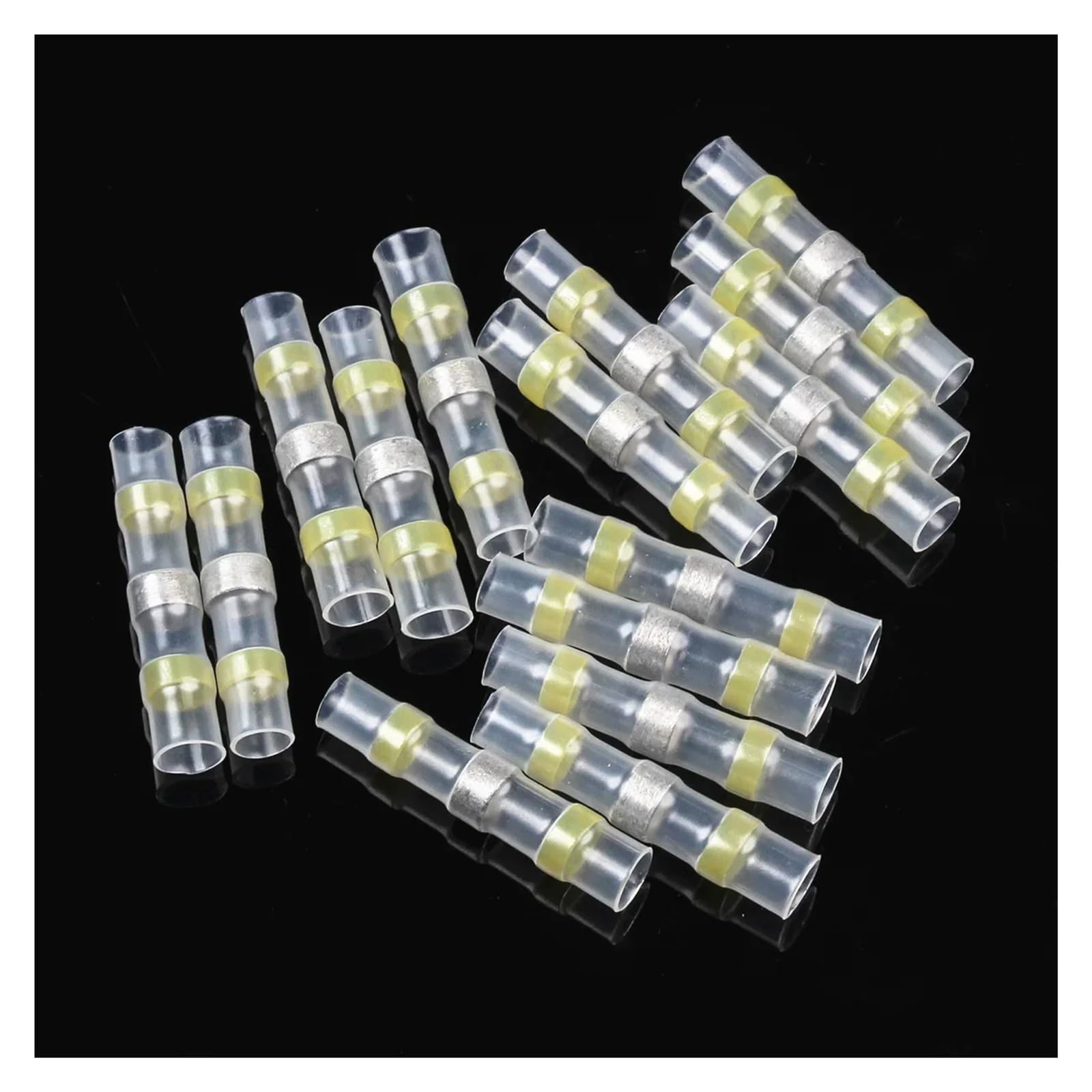 ICXLPMC 50PCS Insulated Heat Shrink Solder Sleeve Electrical Wire Butt Connectors Splice Terminals Shrinkable Tube 12-10AWG