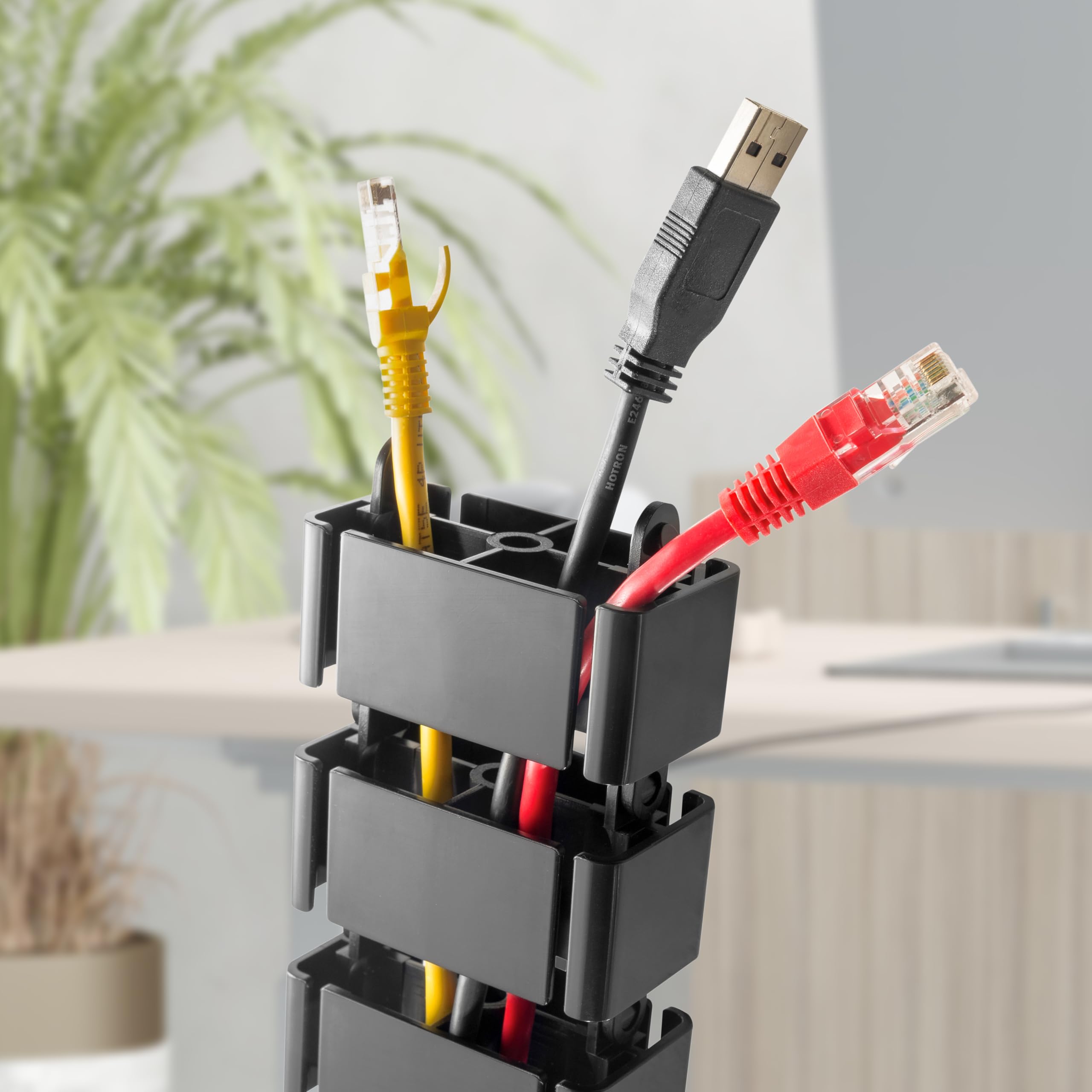 RICOO Uniwersalny kanał kablowy do zarządzania kablami do biurka Z0101-B długość 128 cm elastyczny kręgosłup korytko kablowe kanał kablowy wąż kablowy prowadzenie kabli, czarny