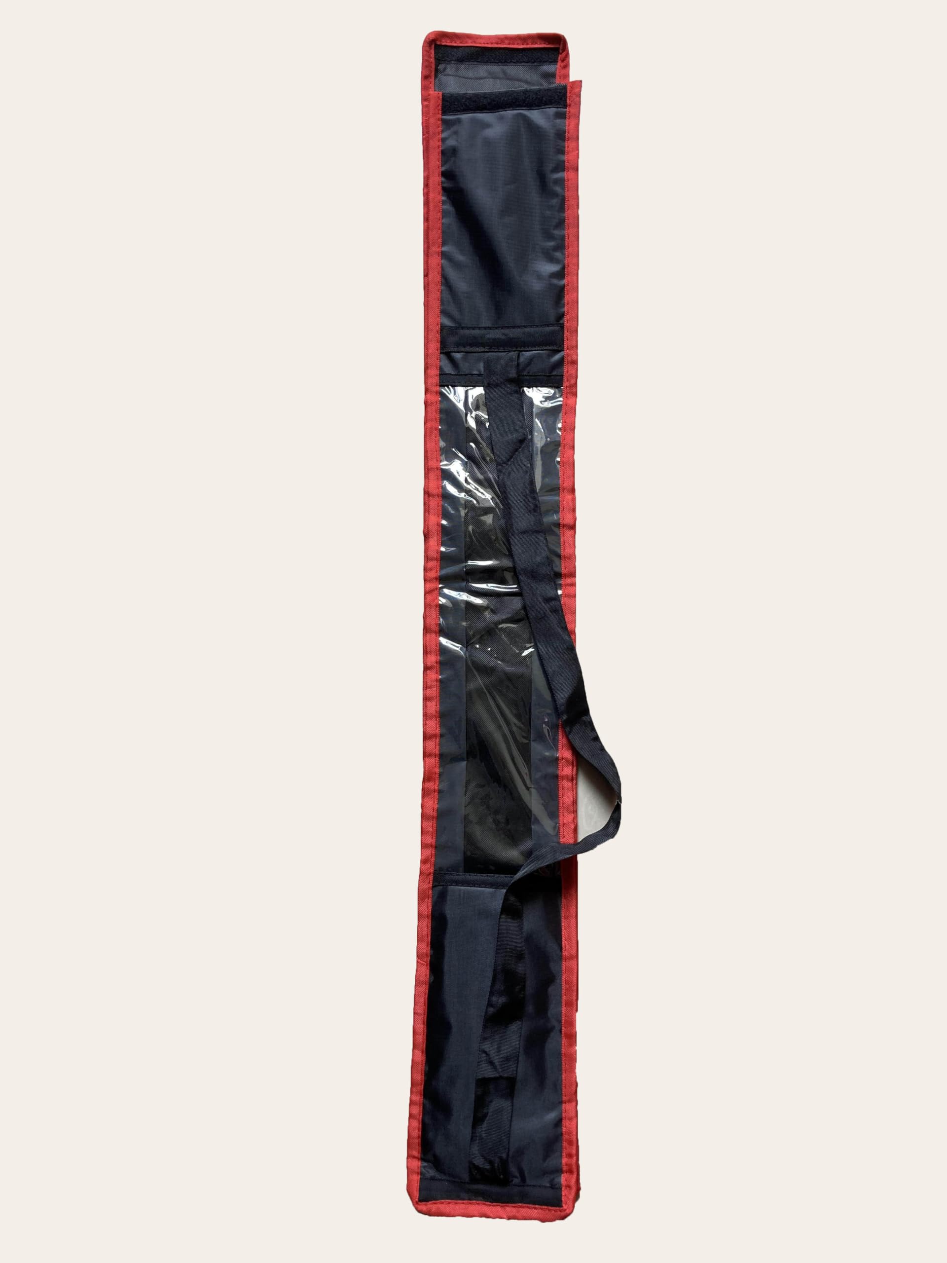 Polyester Red Border Cricket Bat Cover (Double Padded)(Standard Strap) Suitable for All Cricket Bats (Red Border) 1