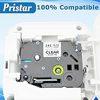 Vista 2 de Pristar Paquete de 4 cintas Tz 0.709 in 0.7 pulgadas laminadas transparentes TZe-141 TZ-141 compatibles con Brother P Touch TZe cinta para PTD400