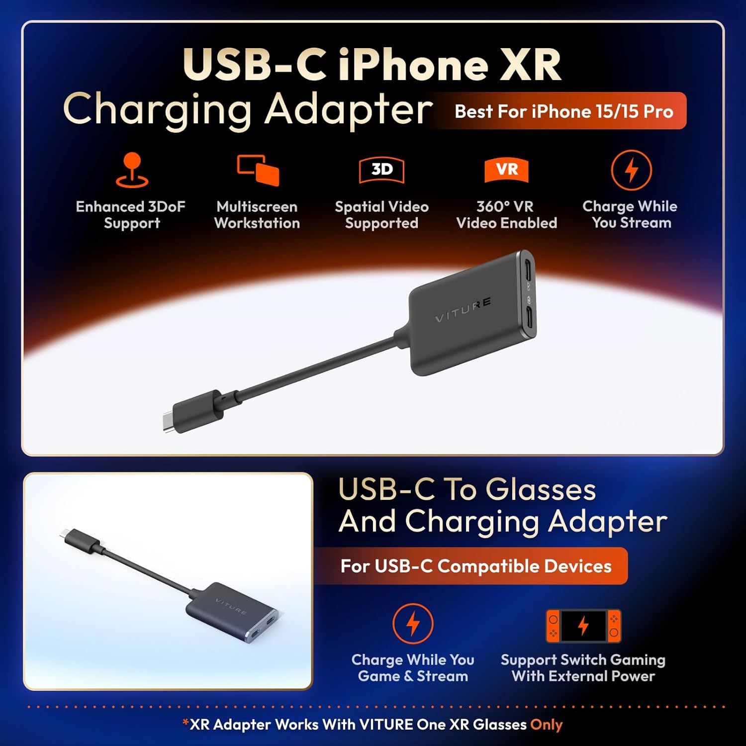 VITURE One for USB-C iPhone Pack: XR Glasses&USB- C XR Charging