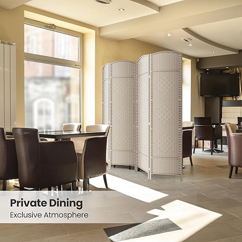 Miniatura 6 de Divisor de habitación de 4 paneles, pantalla de privacidad plegable de 6 pies, divisor de pared de panel plegable extra ancho con divisor de pared