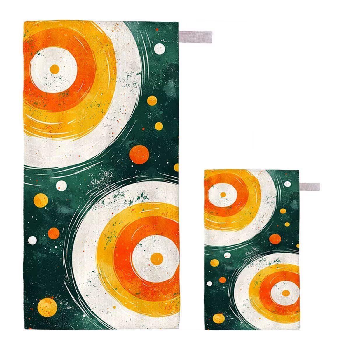 Telo Mare XXL 220x100cm/35x70cm, 2 Set Telo Mare Microfibra Vortice Asciugamano Palestra Uomo, Antisabbia, Leggero, Asciugatura Rapida, Teli da Spiaggia Grandi Accessori per Camping Natation Yoga E-85