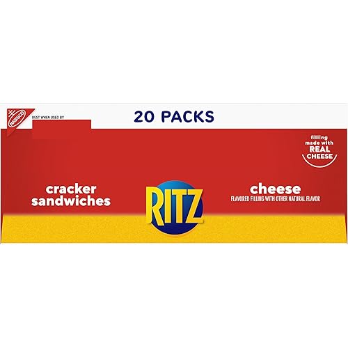 Vista 36 de RITZ Galletas tipo sándwich de queso, 20 paquetes de bocadillos (6 galletas por paquete)