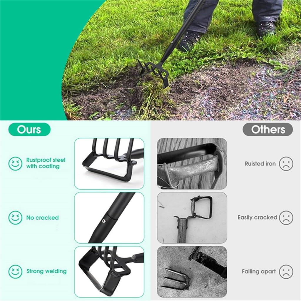 Zappe for attrezzi da giardino, Manico lungo Rastrello for zappa ad anello a staffa 2 in 1 Resistente Zappe da zuffa Hula all'aperto for il diserbo Giardinaggio Zappe a staffa for allentare il terreno