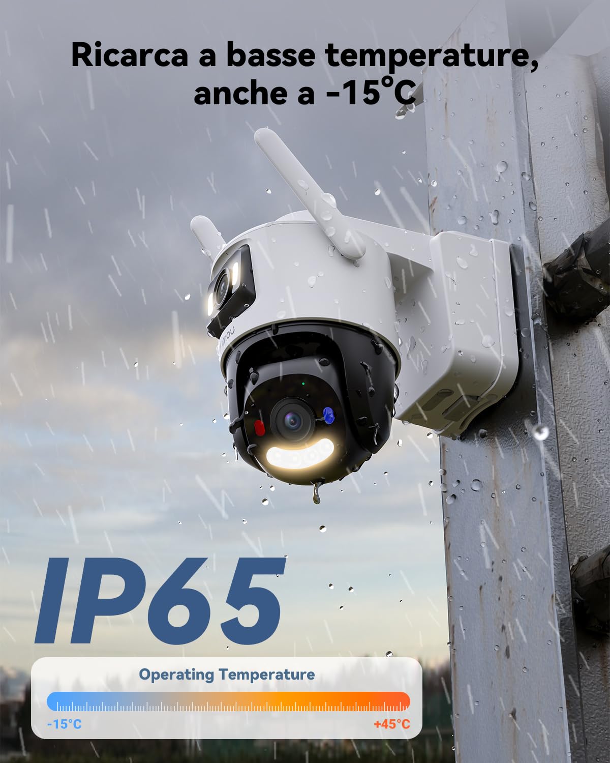 Imou 10MP(5MP+5MP) Telecamera Pannello Solare 8W con Doppia Lente, Telecamera Wi-Fi Esterno 4G con SIM Card, AOV Registrazione 24/7, Rilevamento Umano/Veicoli, 10000mAh Batteria, Micro SD 128GB, IP65
