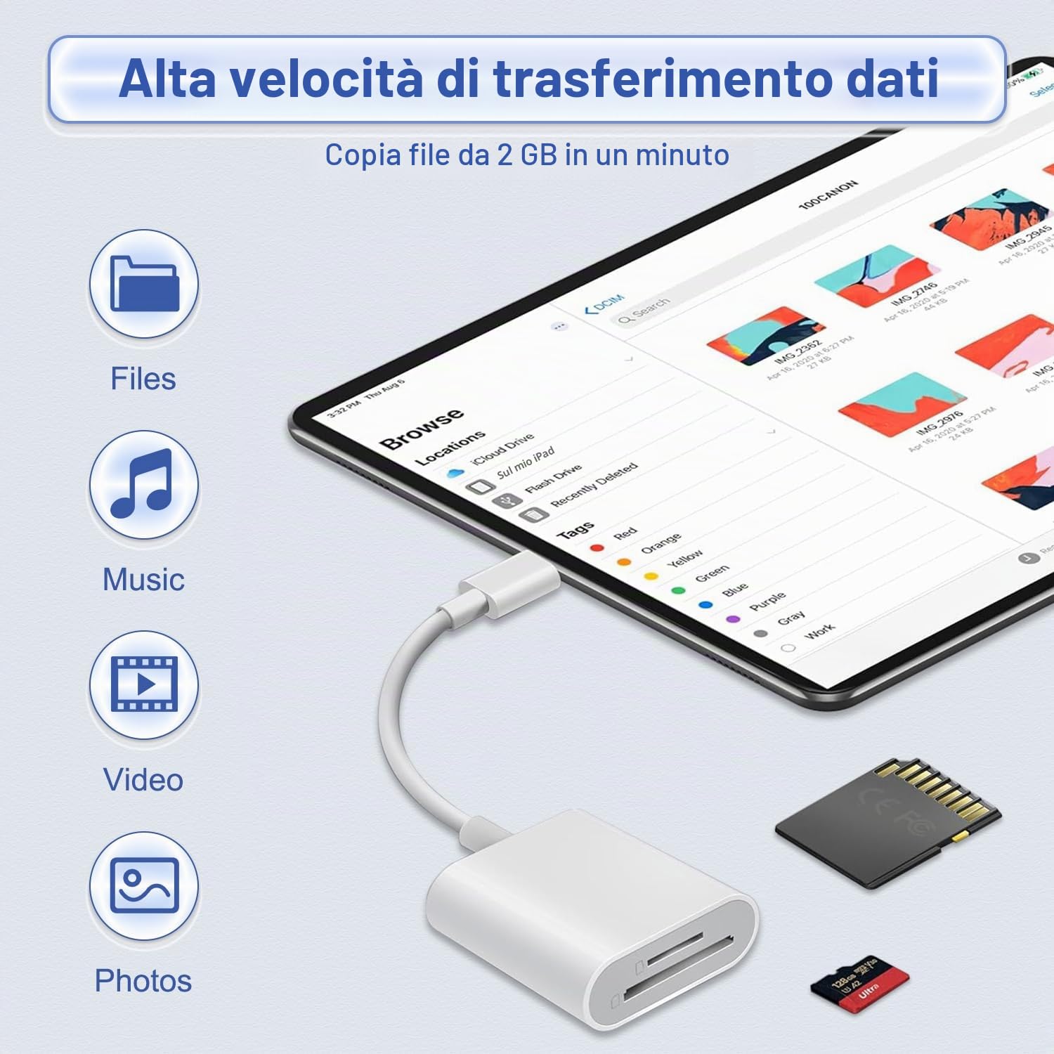 Lettore di schede SD USB C Lightning a telefono cellulare Micro SD Card Reader Memory Stick Lettore di schede SD USB C Lightning a telefono cellulare Micro SD Card Reader Memory Stick