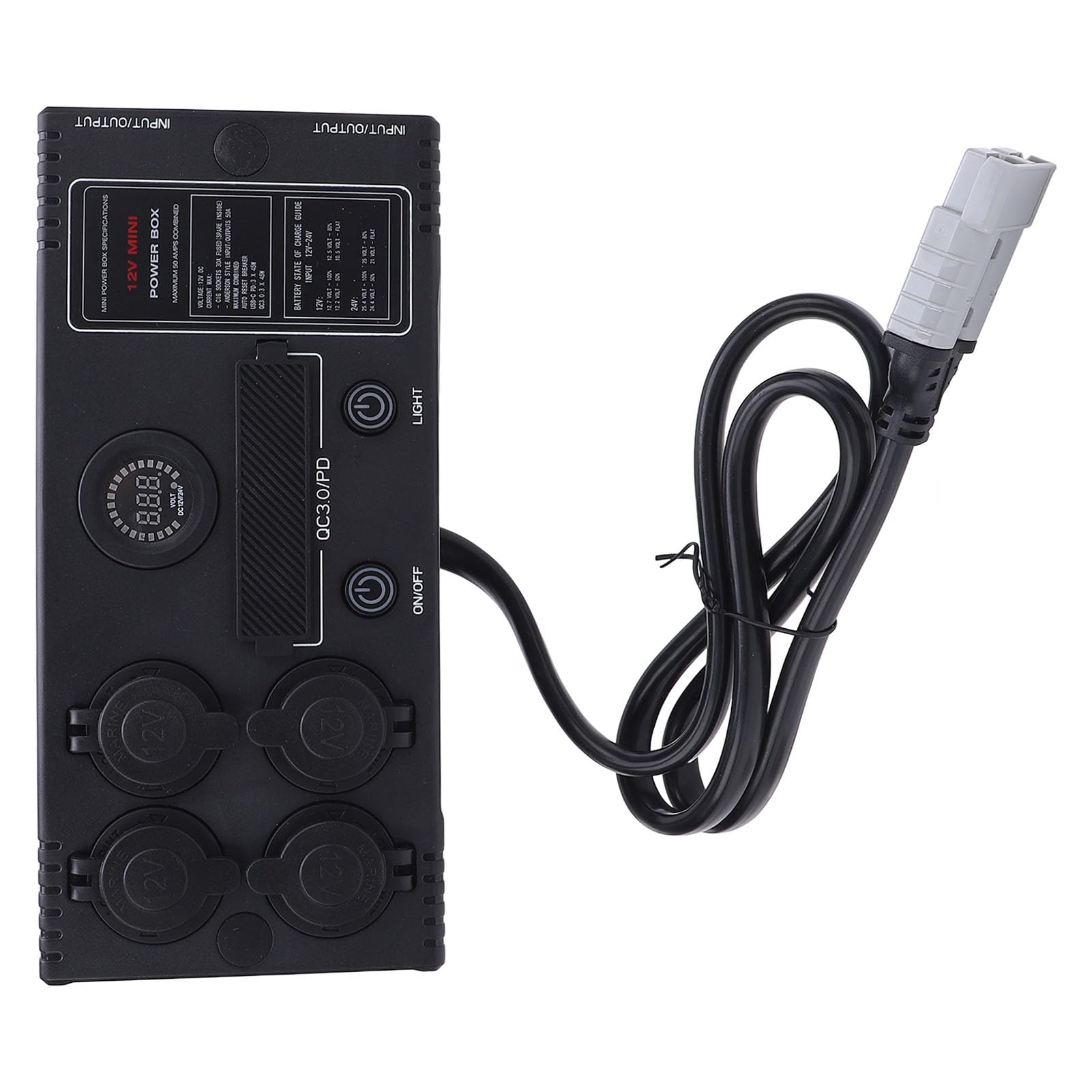 12V Mini Power Box Tragbarer Steuer Hub für Anderson Plug QC 3.0 Port LED Light Power Hub -Verteilungsbox