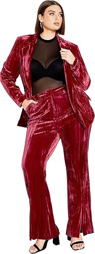 City Chic Women's Plus Size Crushed Pant Cabernet