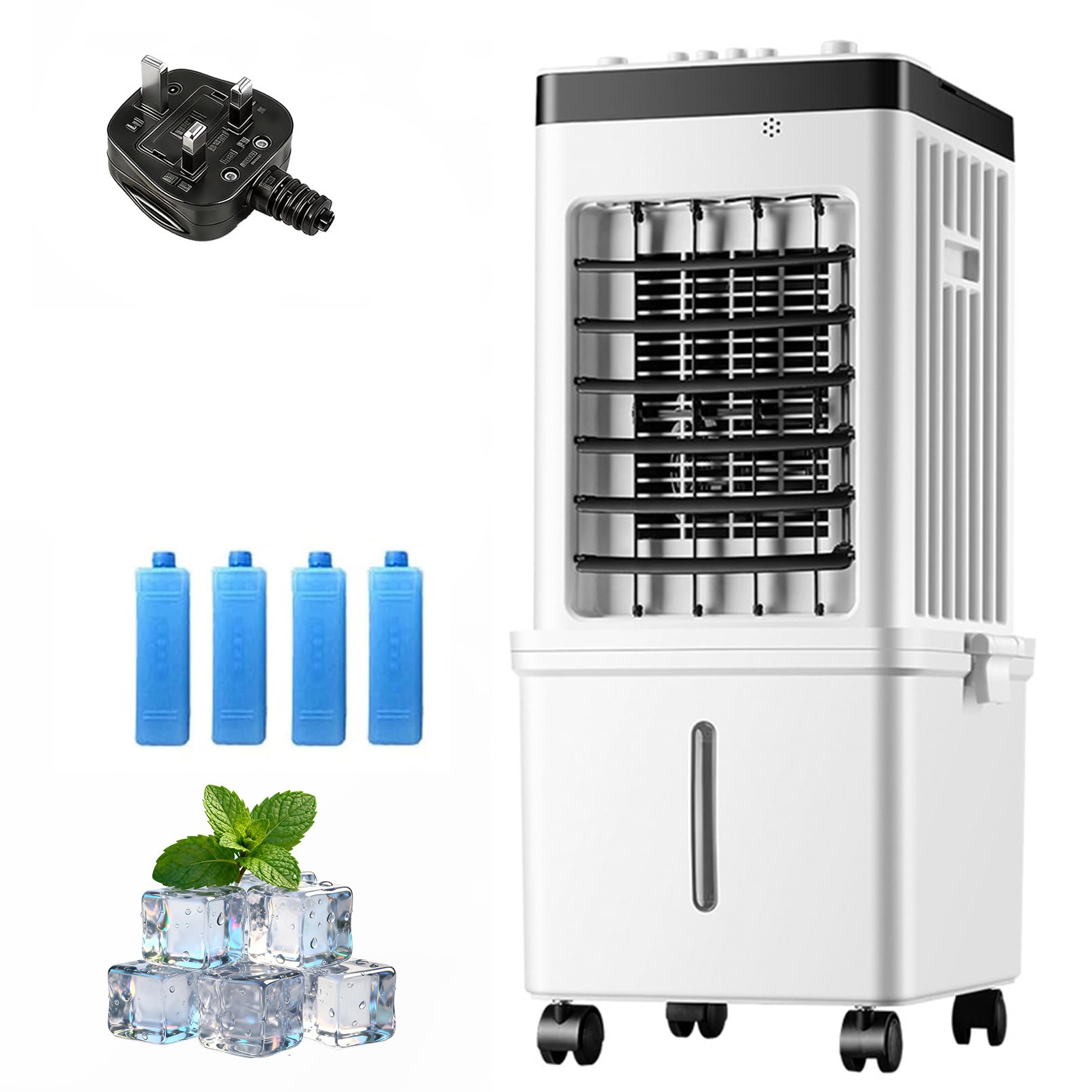 Pounjsd White 75W Low Energy Mobile Air Conditioner With Cooling Fan & Humidifier
