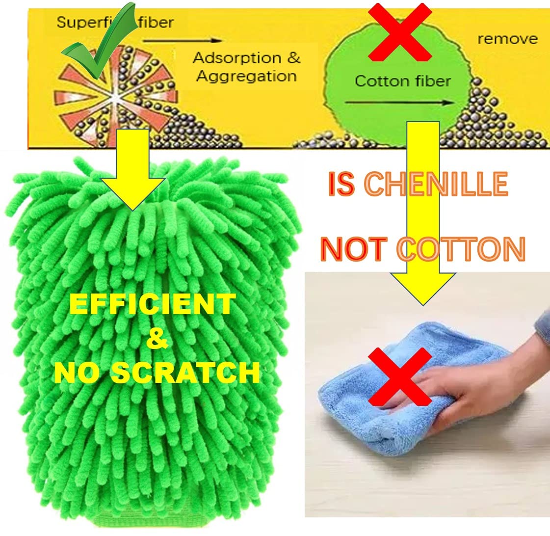 Paño de limpieza de microfibra, chenilla, sin moscas de polvo, suave, sin arañazos, práctico herramientas de limpieza del hogar, verde