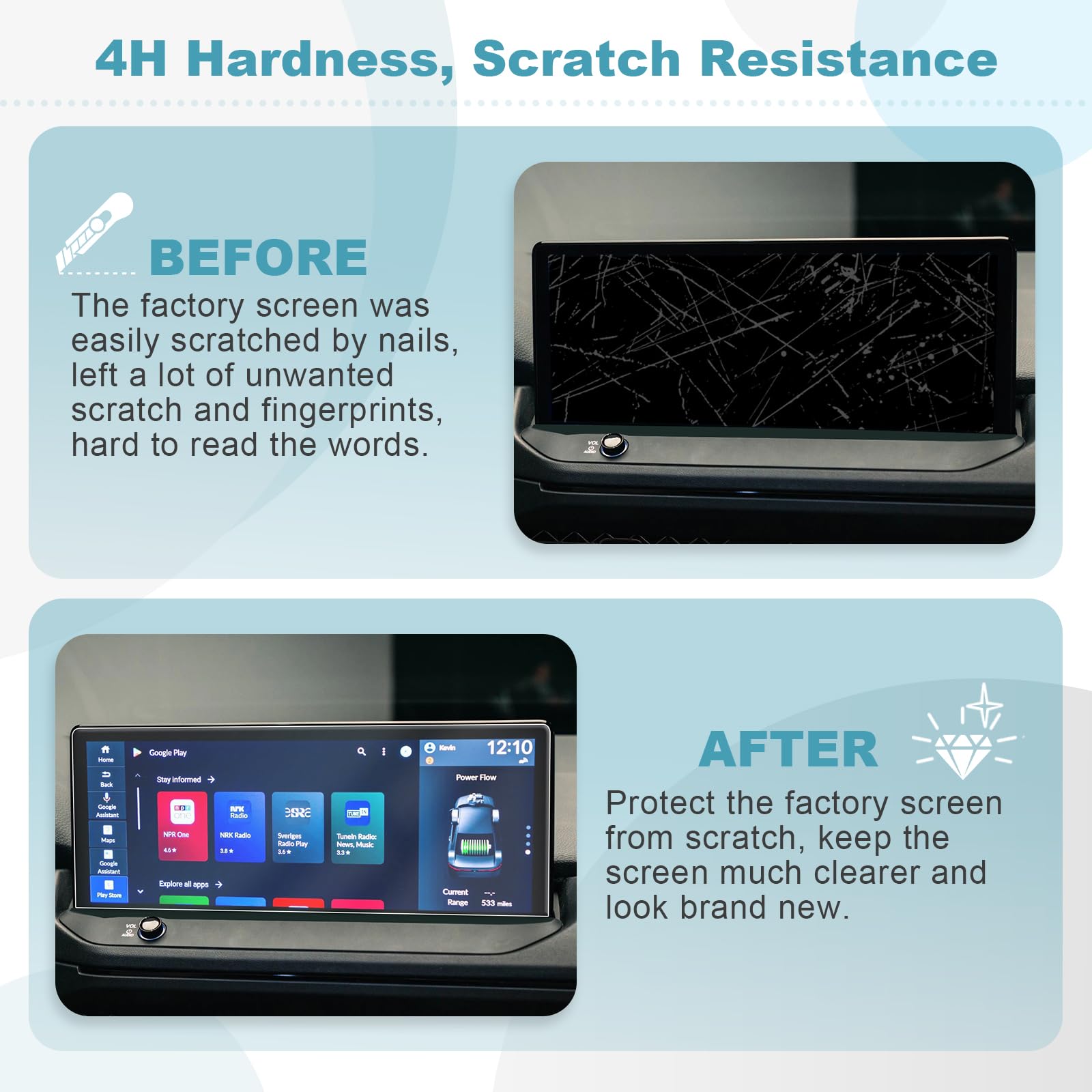 CDEFG 2023 2024 Accord 12.3-Inch Screen Protector for 2023 2024 Honda Accord Sport Hybrid EX-L Hybrid Sport-L Hybrid Touring Hybrid Navigation Display Screen Cover