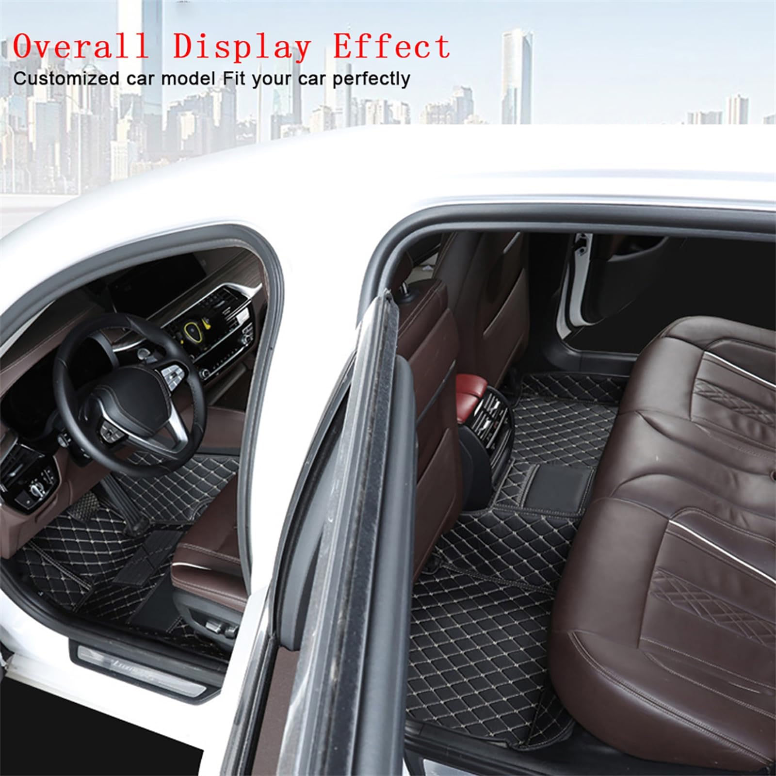 Alfombrillas para Coche para OMODA 9 per SHS per C9 2025-2026, Piel sintética, Impermeables, Alfombrillas y moquetas,B