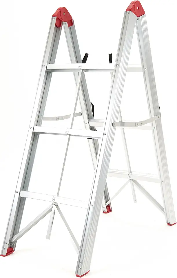 Escada Dobrável Ultracompacta de Alumínio com 6 Degraus