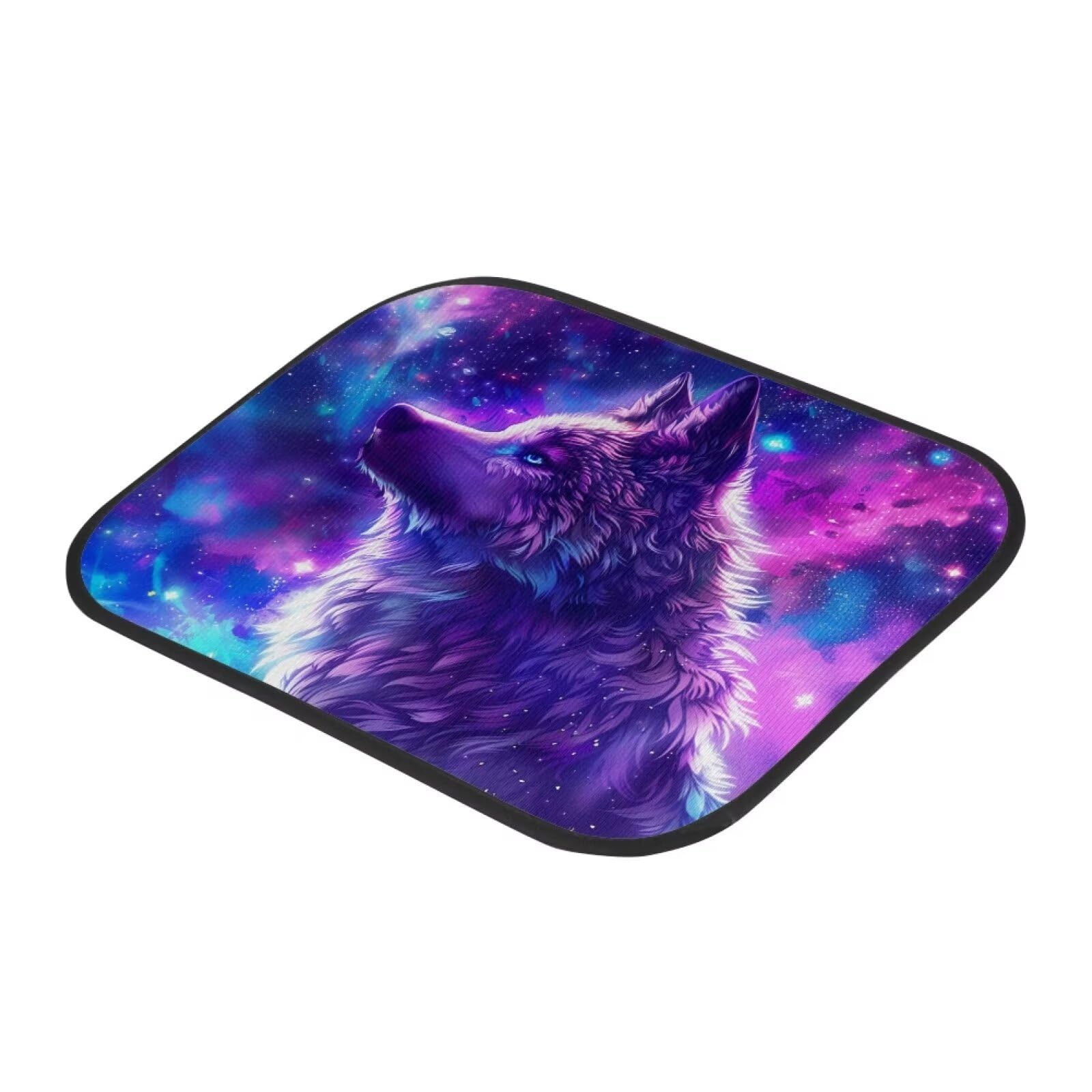 Youngerbaby Wolf Car Rear Floor Mats Set of 2 Galaxy Floor Mat Automotive Carpet Back Seat Mats Universal — view 3