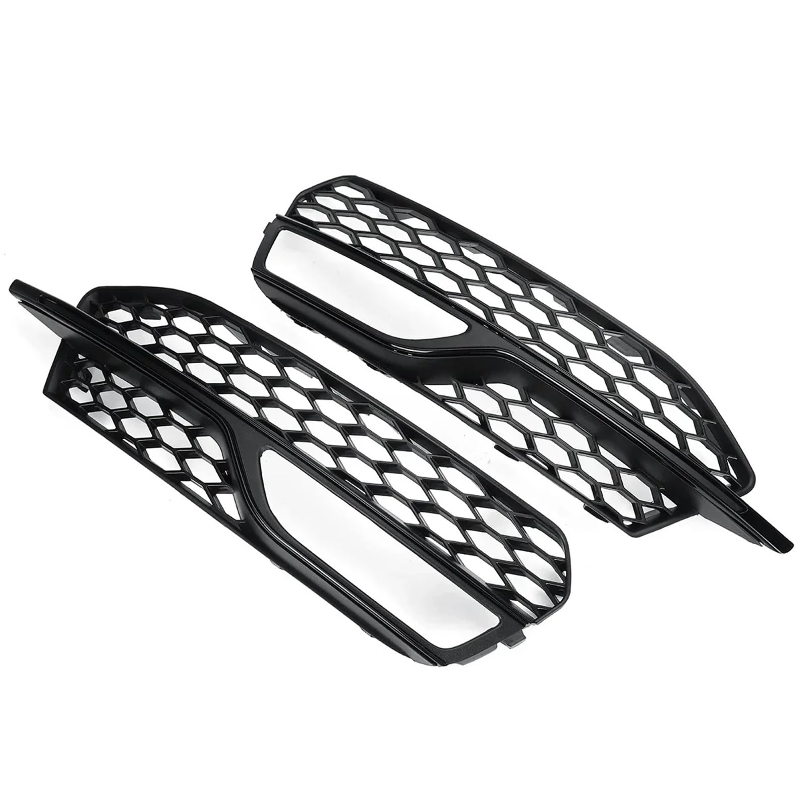 Par de cubiertas de rejilla de luz antiniebla para parachoques delantero de coche, compatibles con Audi A3 S-Line S3 2014-2016 Rejillas frontales de radiador Parrilla de paracho(Chrome Silver)