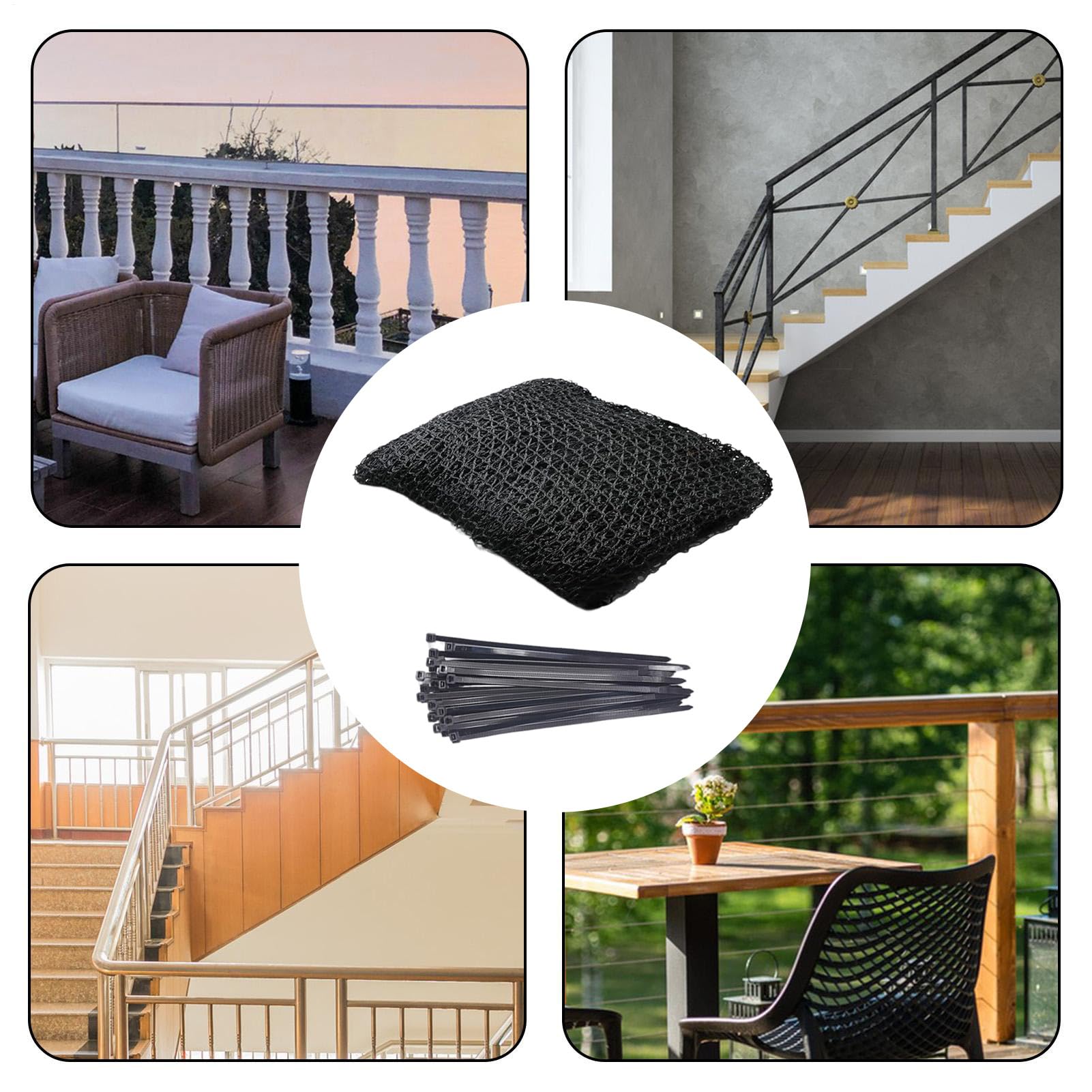 Red de protección para balcones, barandilla de malla de alambre, para la protección de niños y mascotas, para en balcones de apartamentos, barandillas, parques, golf y otros
