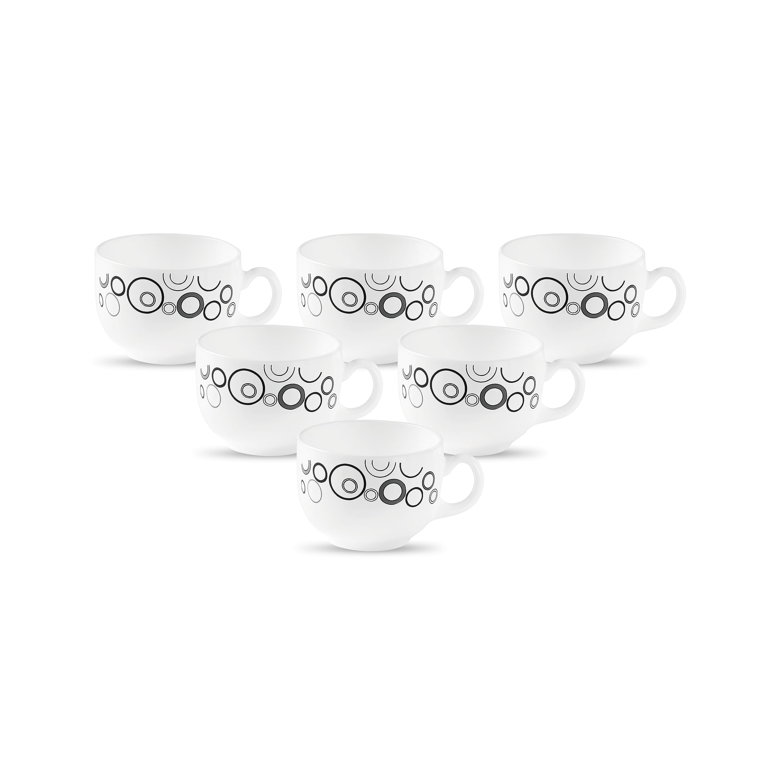 La Opala Diva, Opal Glass Crockery | Coffee Cup Iris, Set of 6 | Misty Drops, 100 ml | for Tea & Coffee | Microwave Safe | 100% Vegetarian | Toughened Extra Strong | Super Light | Super White