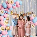 Party Propz Baby Shower Decorations Kit - 48 Pcs Baby Shower Balloons Decoration Kit with Net Curtain, Fairy Lights & Banner, Mom To Be Decoration Items Set, Baby Decoration (Latex, Cardstock) gallery image
