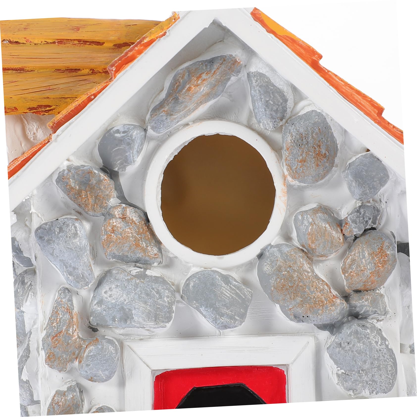 Hohopeti Casa de Pájaros Exterior de Resina Resistente Casita para Nido de Aves Pequeñas Colgante Decorativo para Jardín Refugio Seguro para Anidación y Descanso