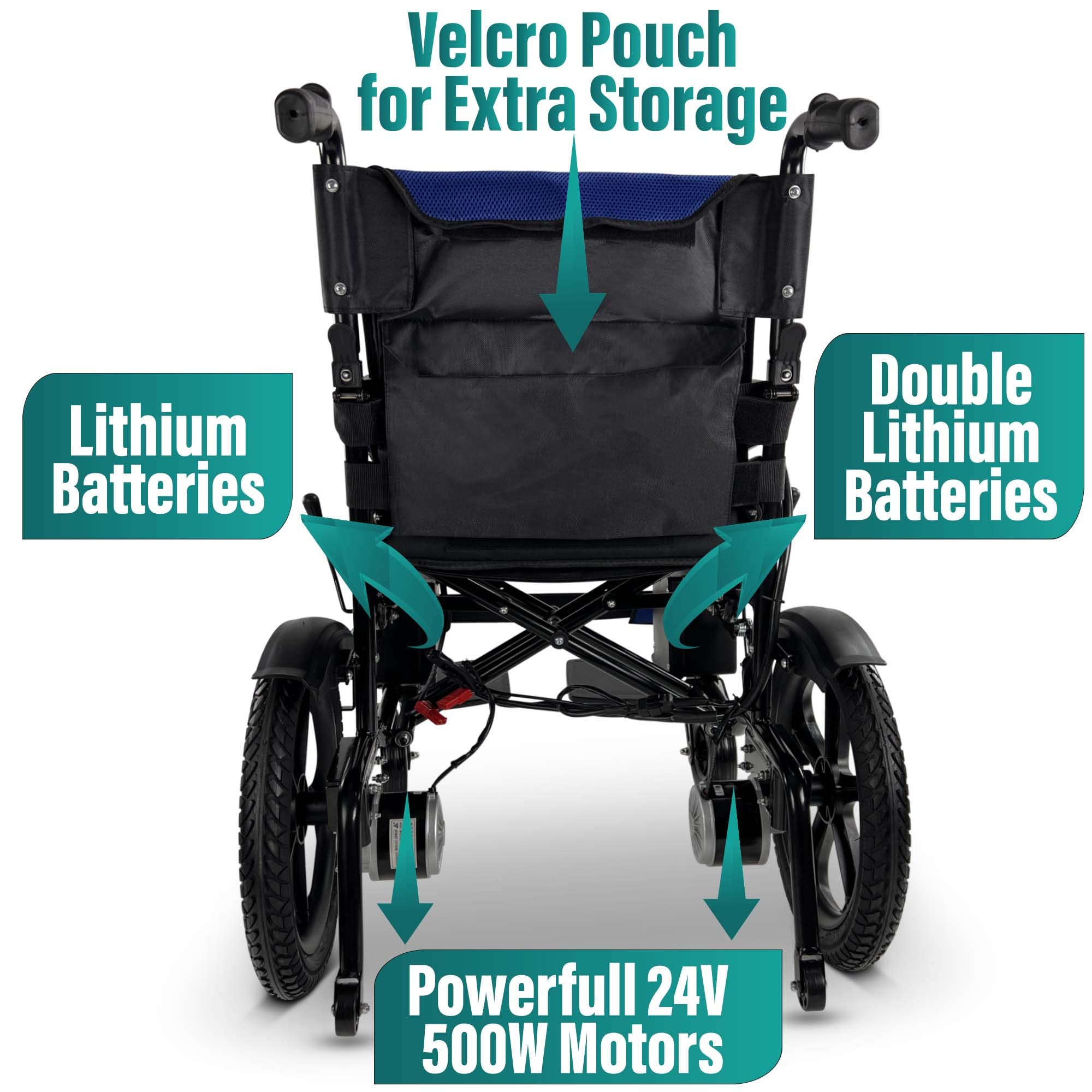 MALISA Portable Electric Wheelchair for Adults, Foldable Dual Motorized