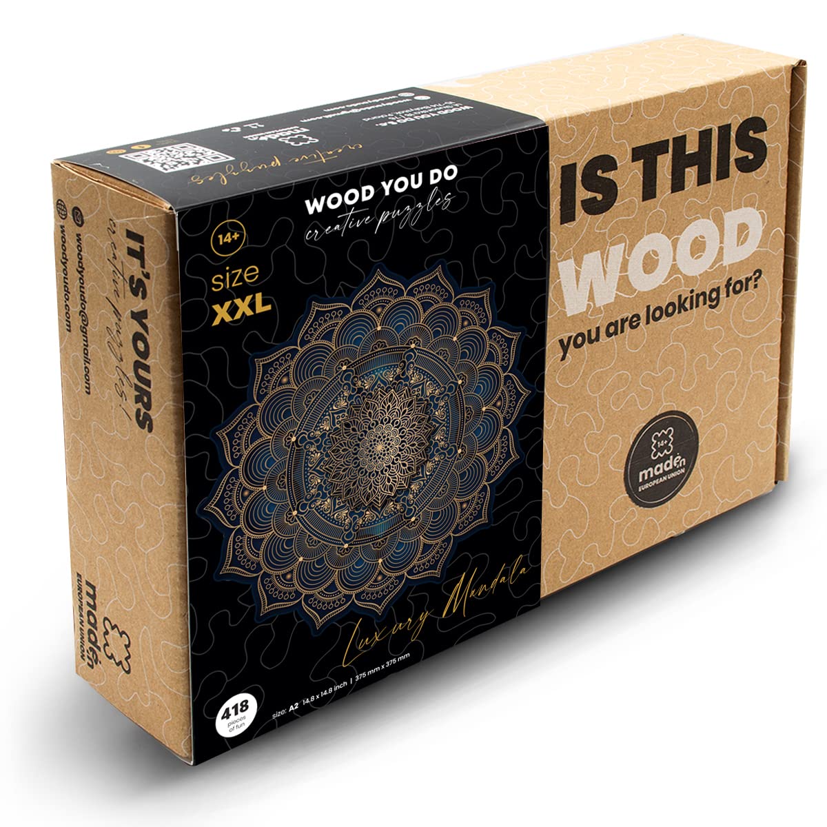 Holzpuzzle Mandala Holzpuzzle Für Erwachsene Wooden Puzzle Holzpuzzles Perfekt Geschenkidee für Erwachsene 418 Teile, 37x37cm (Luxury Mandala, A2, XXL)