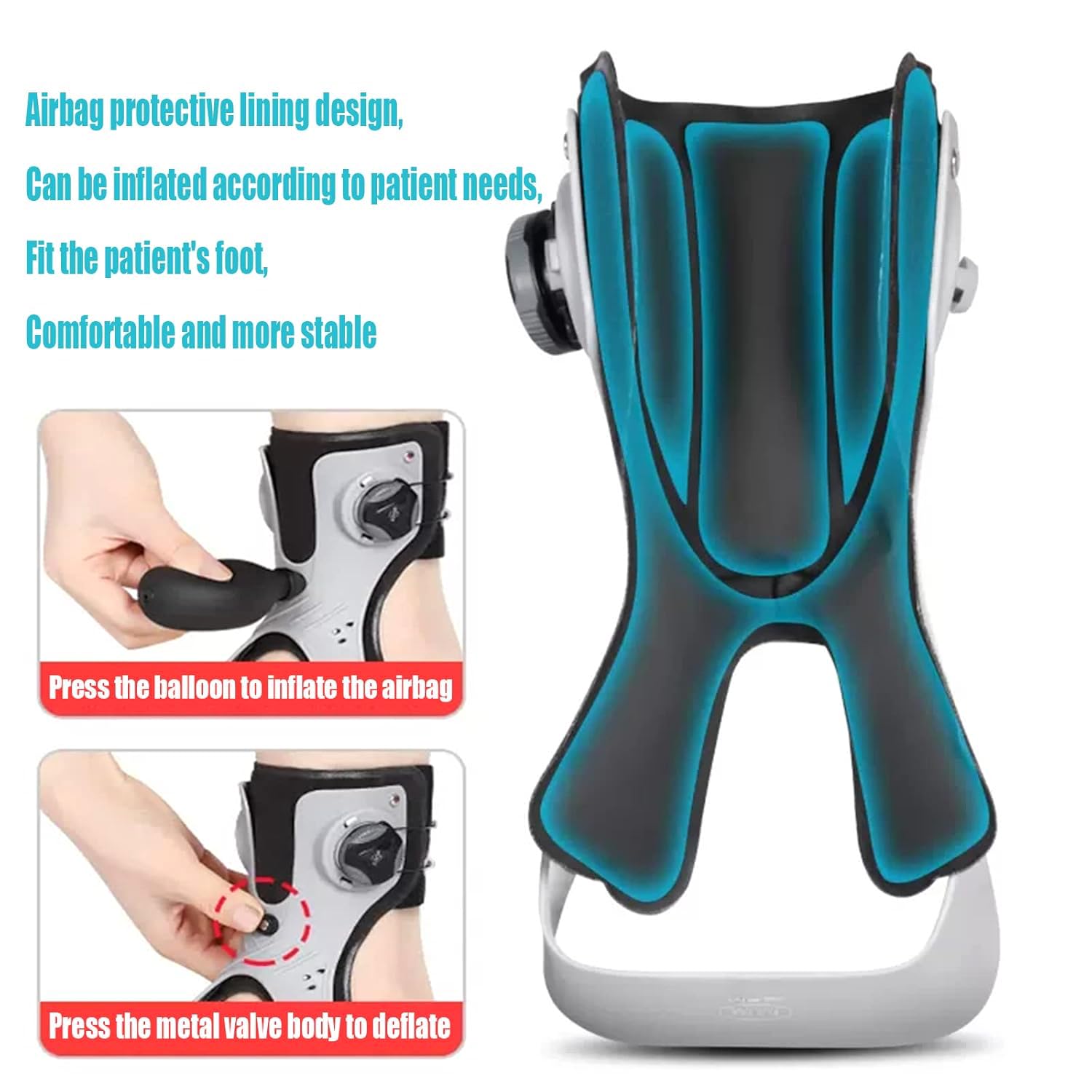 Soporte para la Periostitis Tibial Mavdecll, Soporte para pie caído, diseño con protección de airbag y Cordones Ajustables, Soporte ortopédico para el Tobillo, estabilizador del