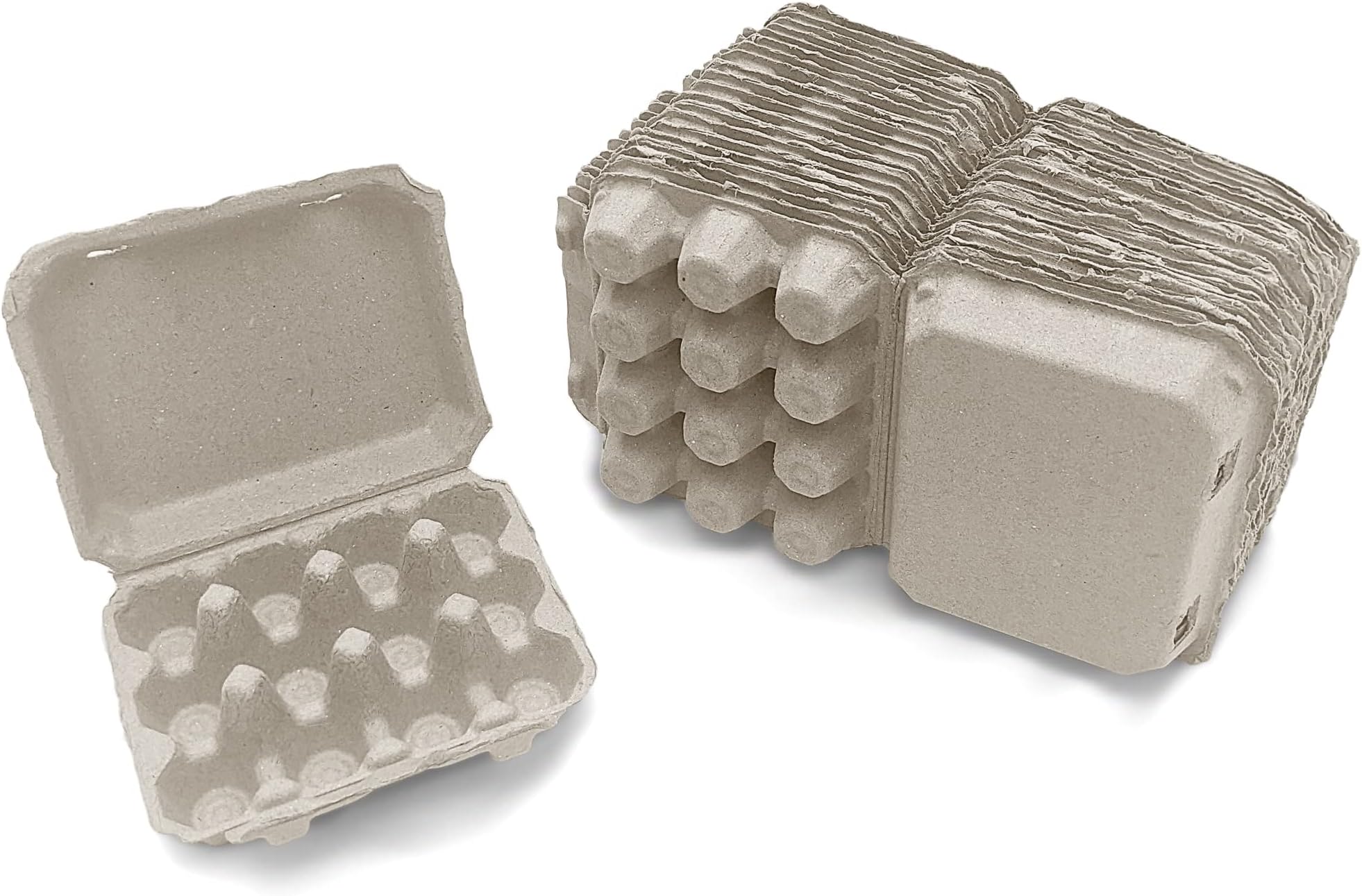 Henlay Quail Egg Cartons - Recycled Cardboard Paper Pulp 3x4 Square Style - Holds One Dozen Eggs (30)