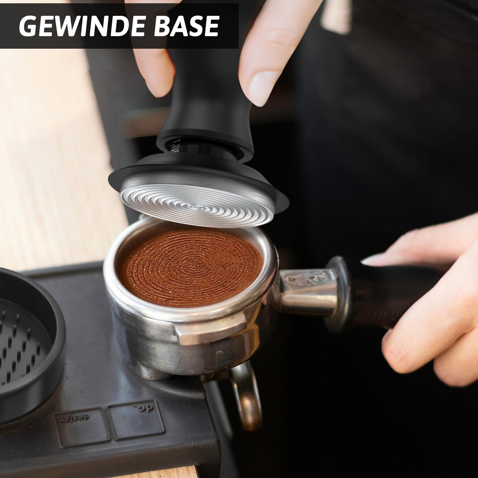 Shutex Tamper caffè con Puck Screen 51mm, Espresso Tamper, 304 Acciaio Inox Base Filettata Coffee Press, incl Tamper Mat, Regolatore di Pressione, Tamper 51mm, per Caffè e Amanti del Caffè