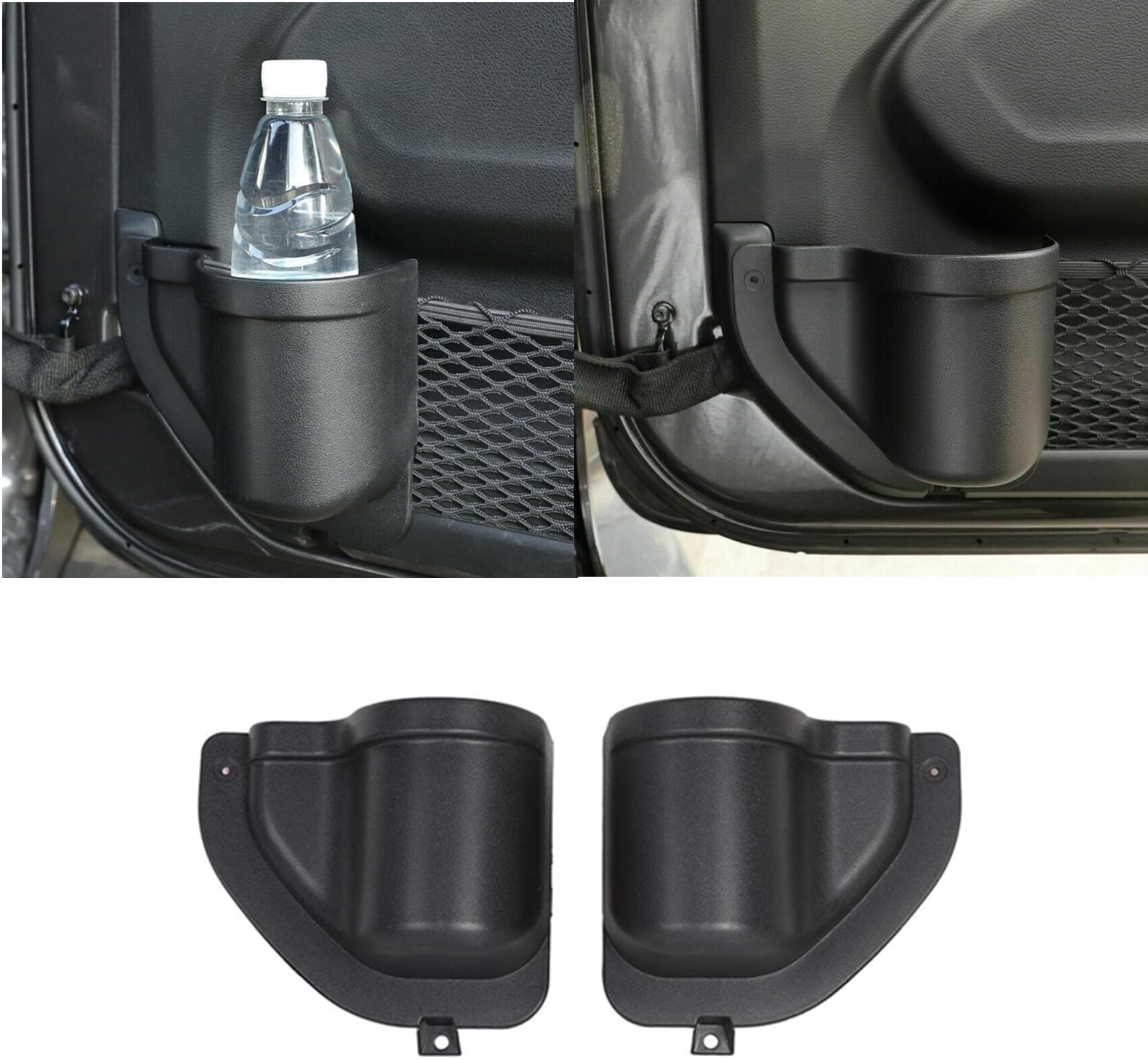 Door Side Insert Organizer Box, Door Pockets Storage Organizer Front Door Net Pockets Tray Interior Accessories Compatible with 2018-2023 Jeep Wrangler JL JLU& 2020 2021 2022 2023 Jeep Gladiator JT