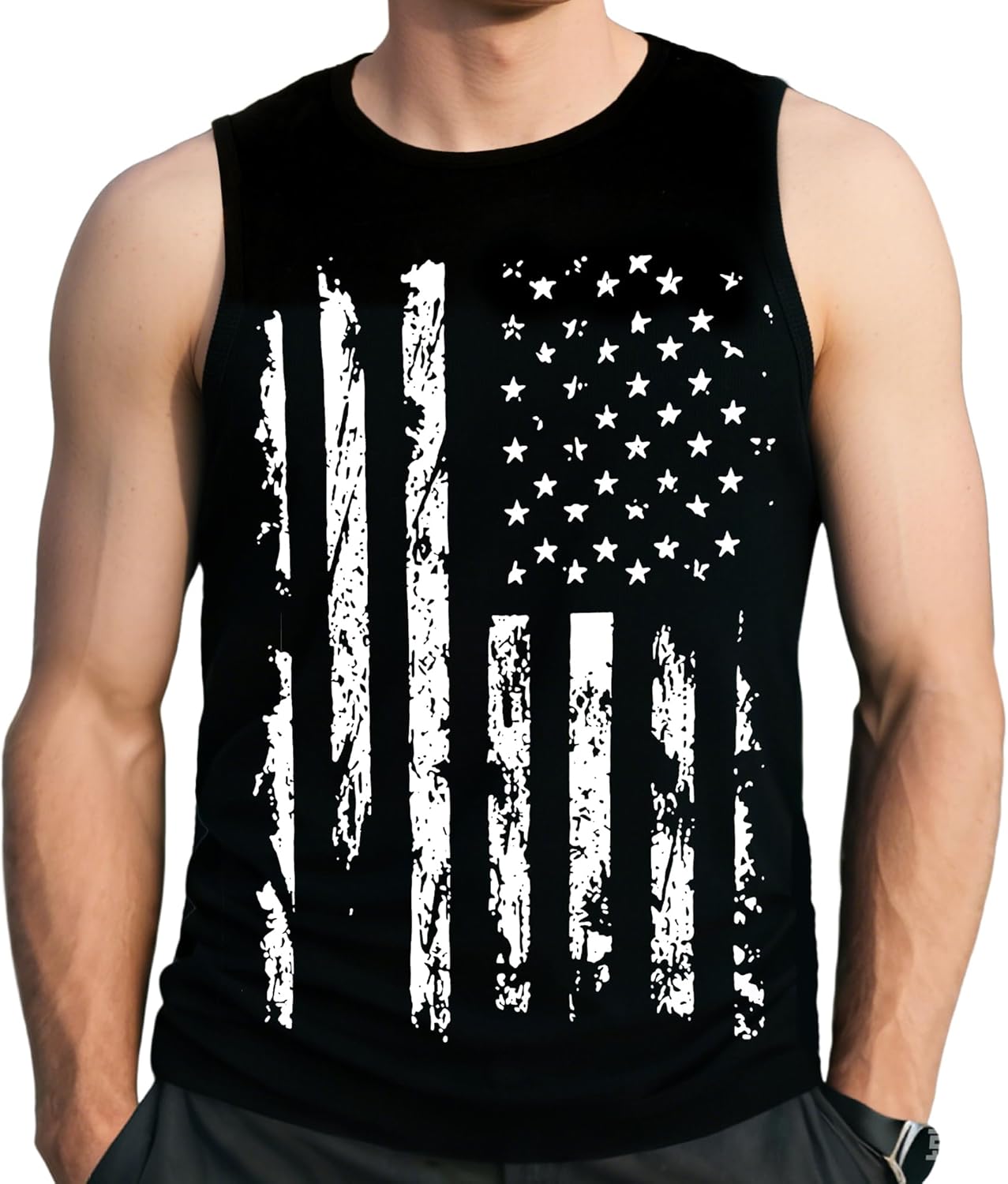 Mens American Flag Tank Tops 4th of July Shirt for Mens USA Flag Clothes 1776 Sleeveless Shirts Patriotic Tee Tops