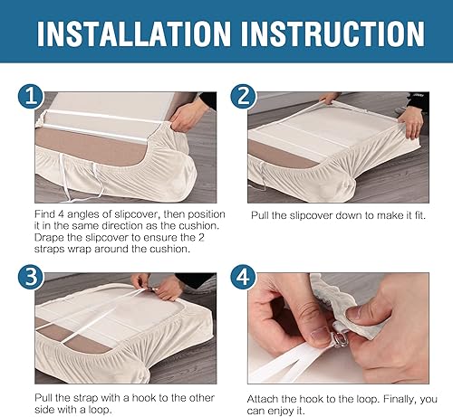 Miniatura 8 de H.VERSAILTEX Funda de terciopelo elástico para cojines en forma de T de 2 piezas, funda de asiento separada para sofá, fundas de cojín para sofá,