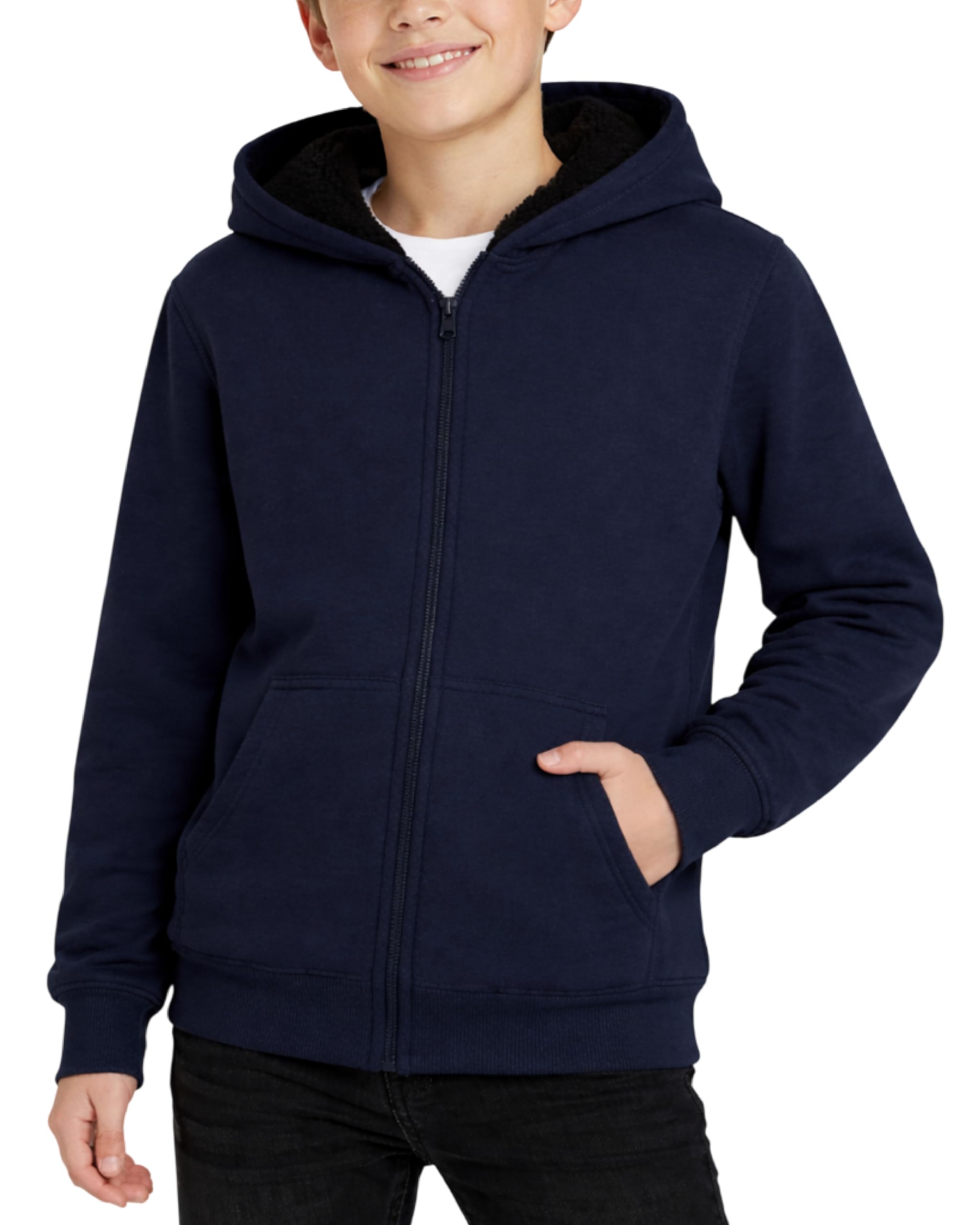 Coney Island Boys Hoodies - Cozy Soft Fleece Sherpa Lined Zip Up Hoodie Sweatshirt for Boys - Size Up for Ideal Fit
