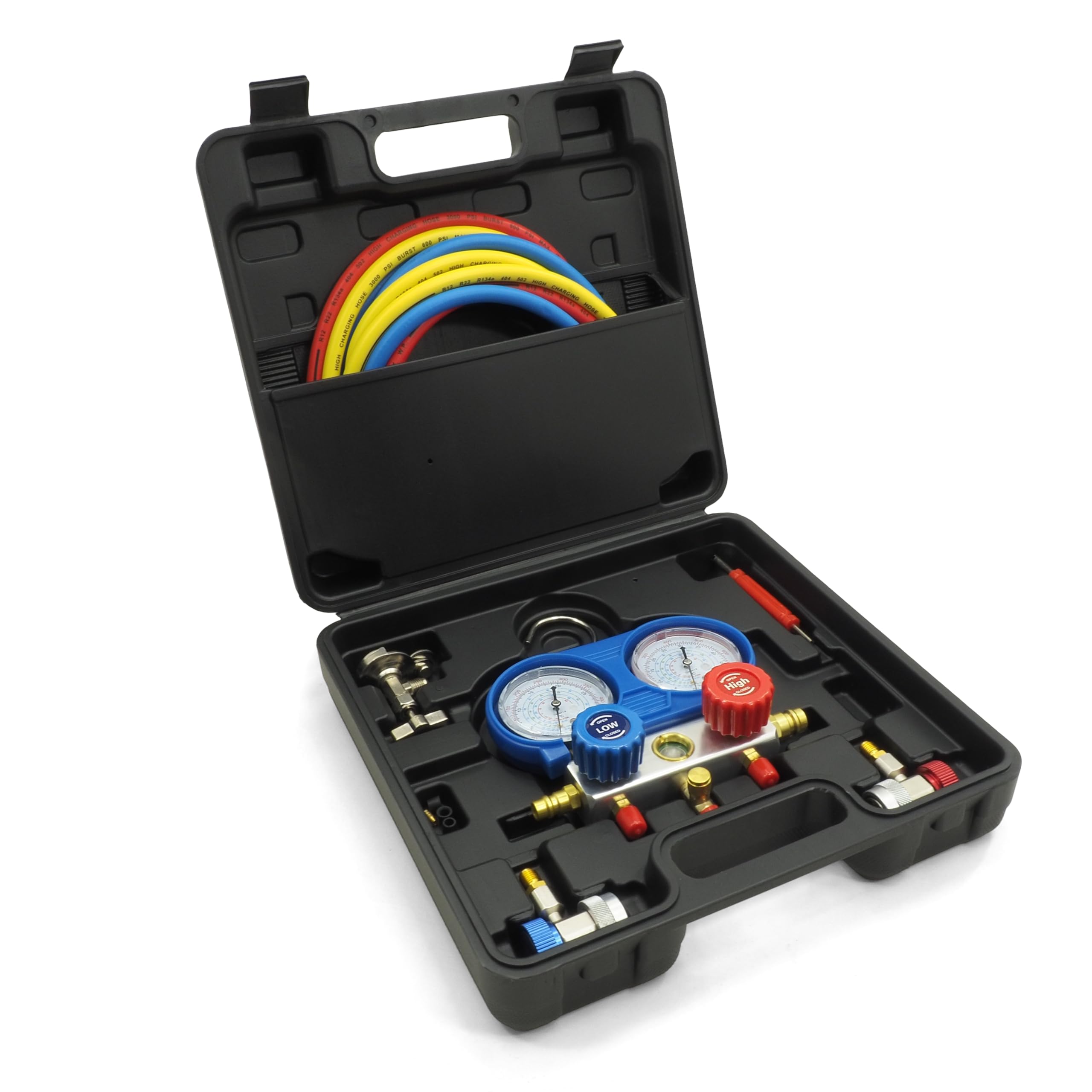 Manometros Aire Acondicionado + Botella Nitrogeno 8L/10L - Manómetro de Diagnóstico R134A R410A R22 - Kit Completo Prueba Fugas Climatización - Manometro con Reductor 40bar Professional