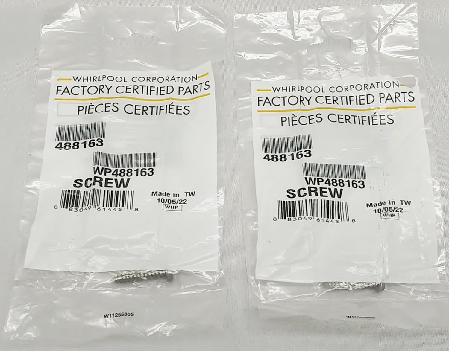 487534 Refrigerator/Appliance Screw - New - Set of Two (2) - Genuine OEM - AM 1-3-5