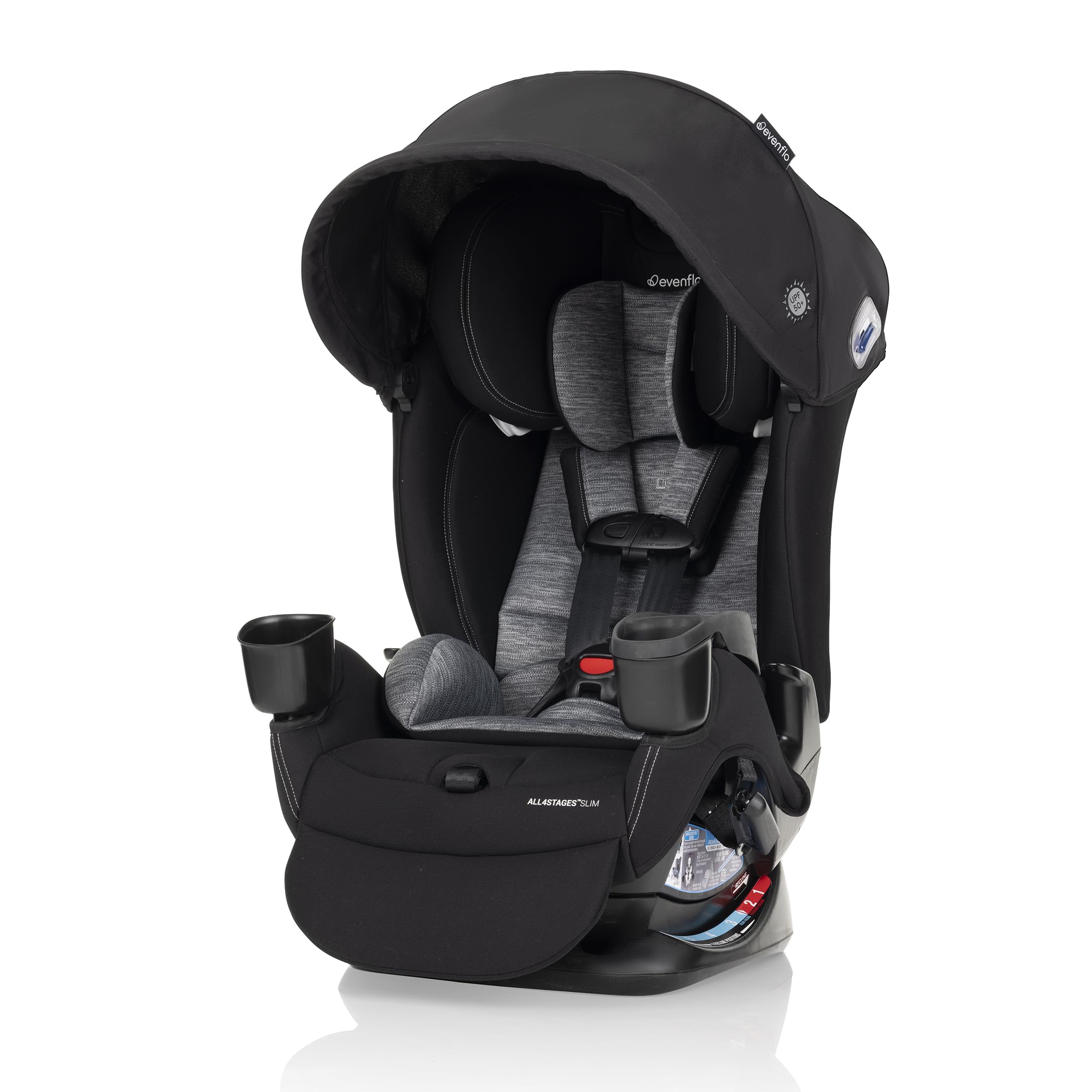 Evenflo All4Stages Slim Plus Canopy 4-in-1 Convertible Car Seat (Howell Black)