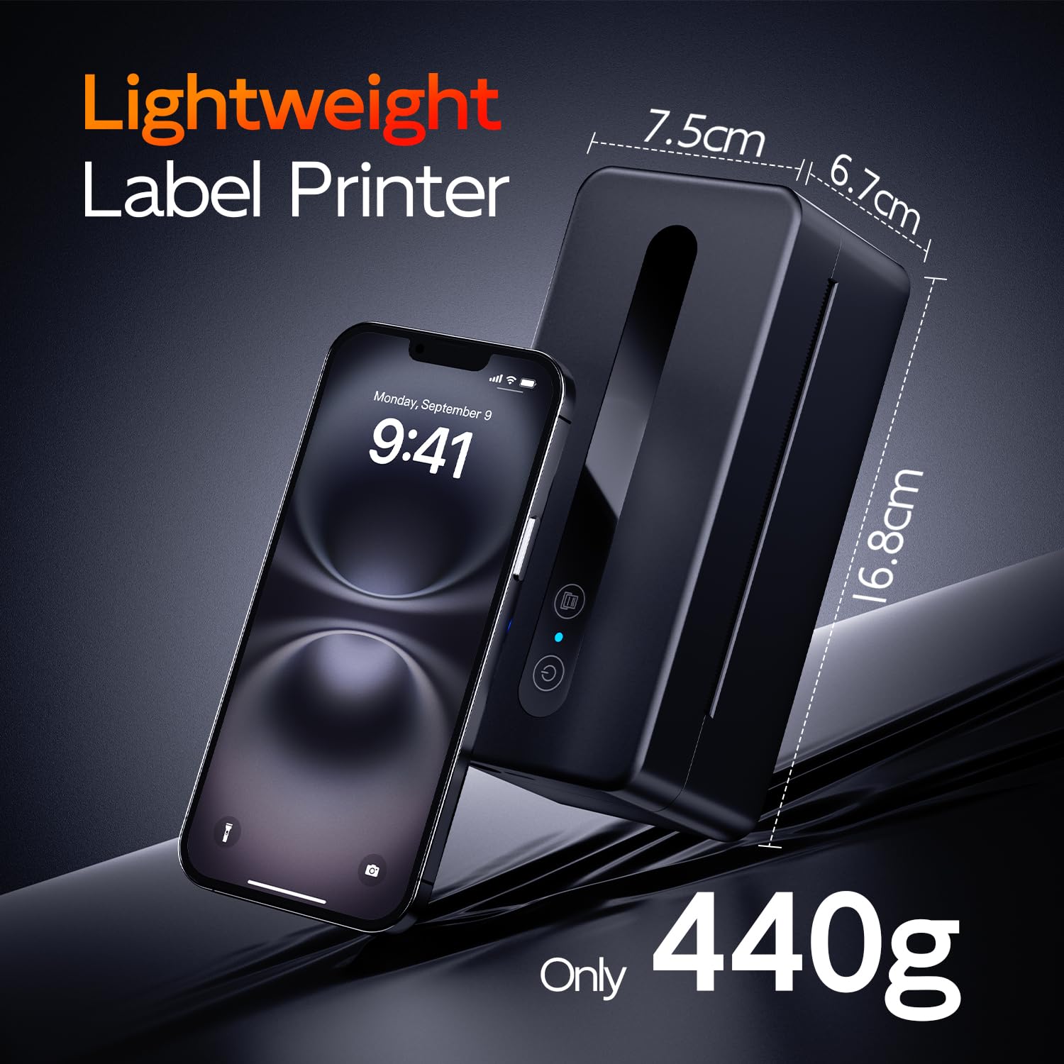 Imprimante d'étiquettes thermiques Bluetooth de qualité commerciale pour petites entreprises, imprimante thermique sans fil compatible avec téléphone, iOS, Android, Windows, Mac, Amazon, Shopify, noir