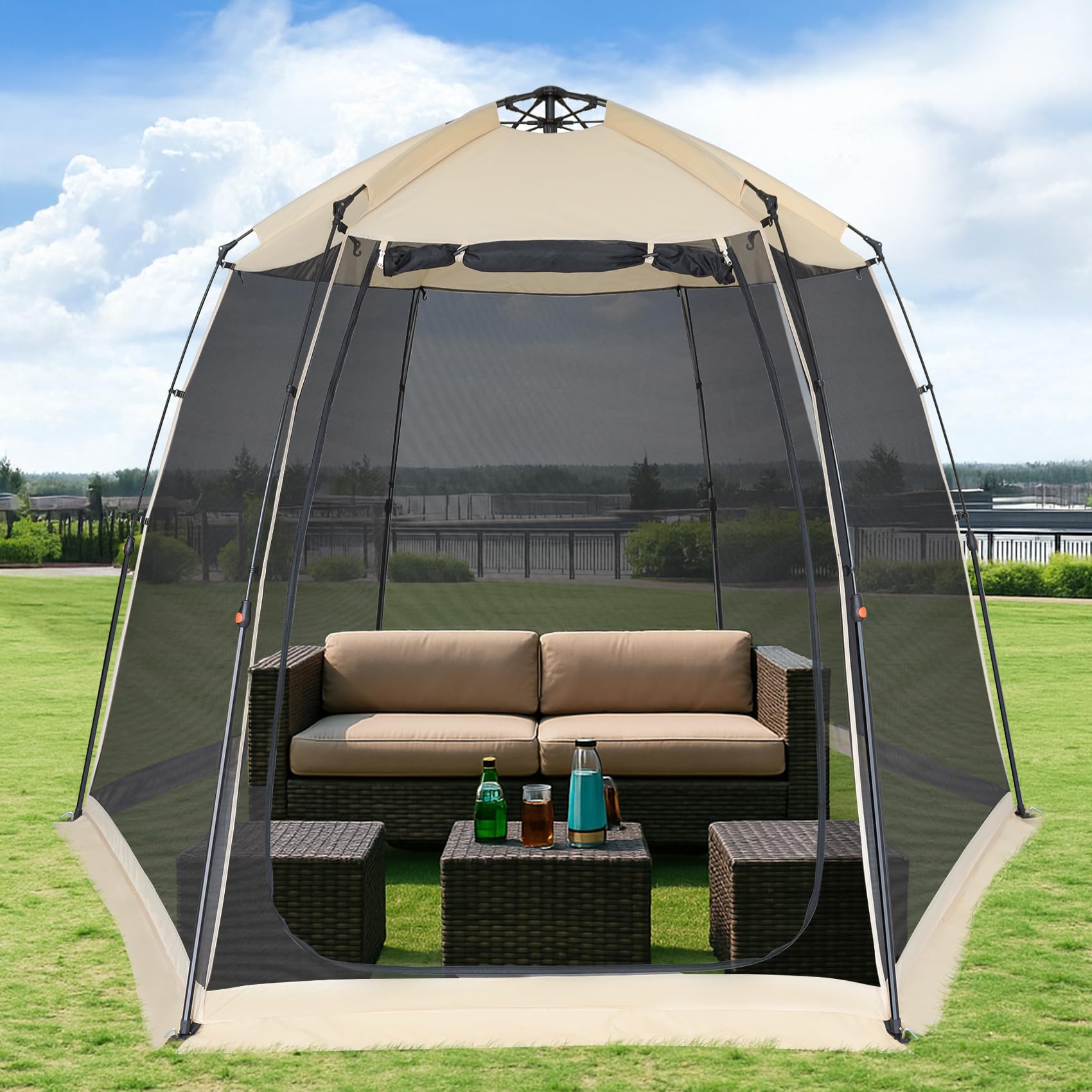 Alvantor Screen House Gazebo, 4-6 Person Pop Up Screen Tent, Instant Screen Room with Carry Bag, Outdoor Mosquito Tent Camping, Sun Shade Shelter for
