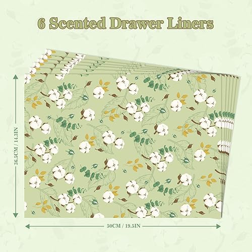 Miniatura 10 de Revestimientos de cajones perfumados de lavanda, 6 hojas de papel fragante no adhesivas para armario del hogar, cajones de aparador, para fragancia