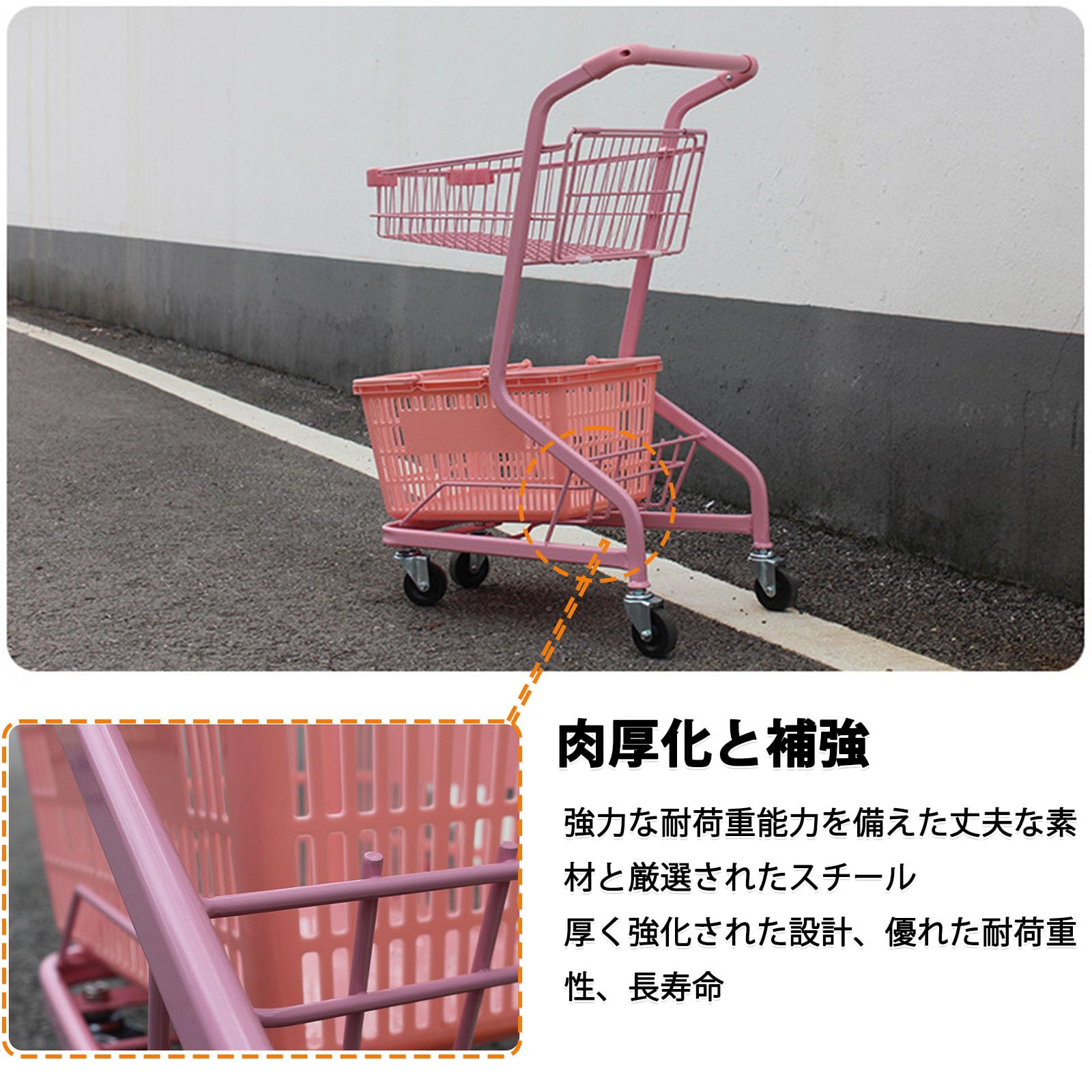 ショッピングカート業務用 YT99M-C100 3個載せショッピングカート グレー W434×D633×H990mm