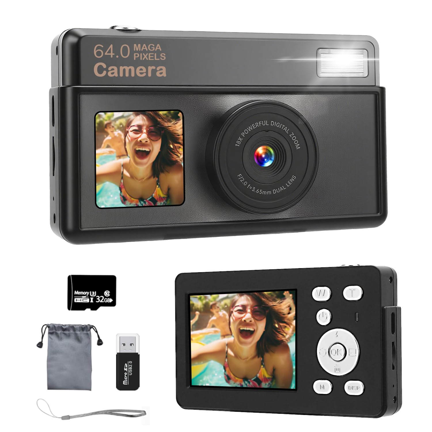 Amazon | デジカメ【4K動画撮影 6400万画素 デュアルスクリーン