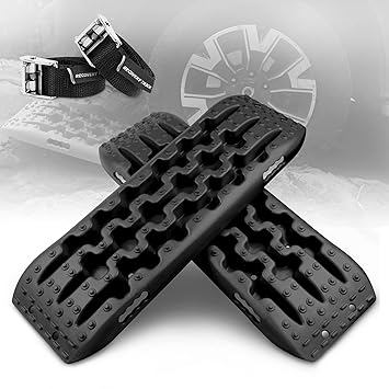 XPV New Recovery Traction Tracks Tire Ladder for Sand Snow Mud 4WD Recovery Traction Tracks Mat for 4X4 Offroad Sand Snow Mud Track Tire Ladder(Black)