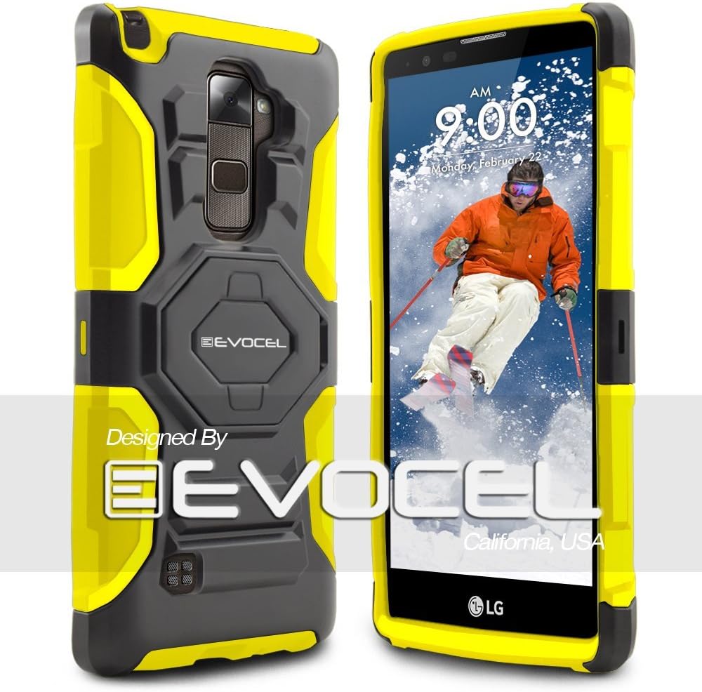 Evocel New Generation Series Phone Case Compatible with LG G Stylo 2 Plus (MS550) with Belt Clip Holster and Kickstand, Yellow
