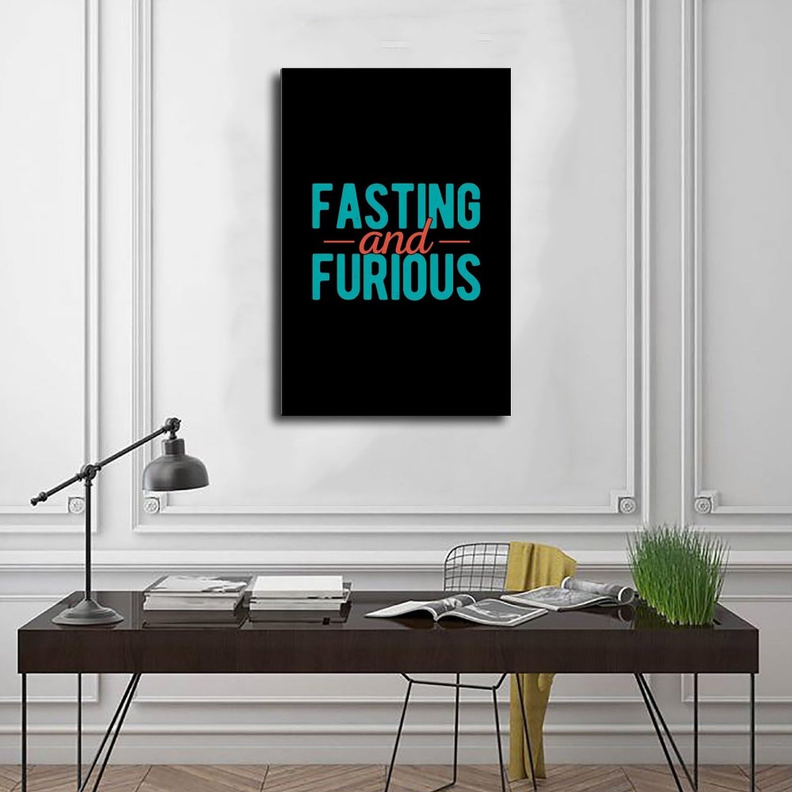 Lustiges Leinwandposter mit Intermittierendem Fasten, Wandkunst, Dekordruck, Bild Gemälde für Wohnzimmer, Schlafzimmer, Dekoration, Rahmen: 50 x 75 cm