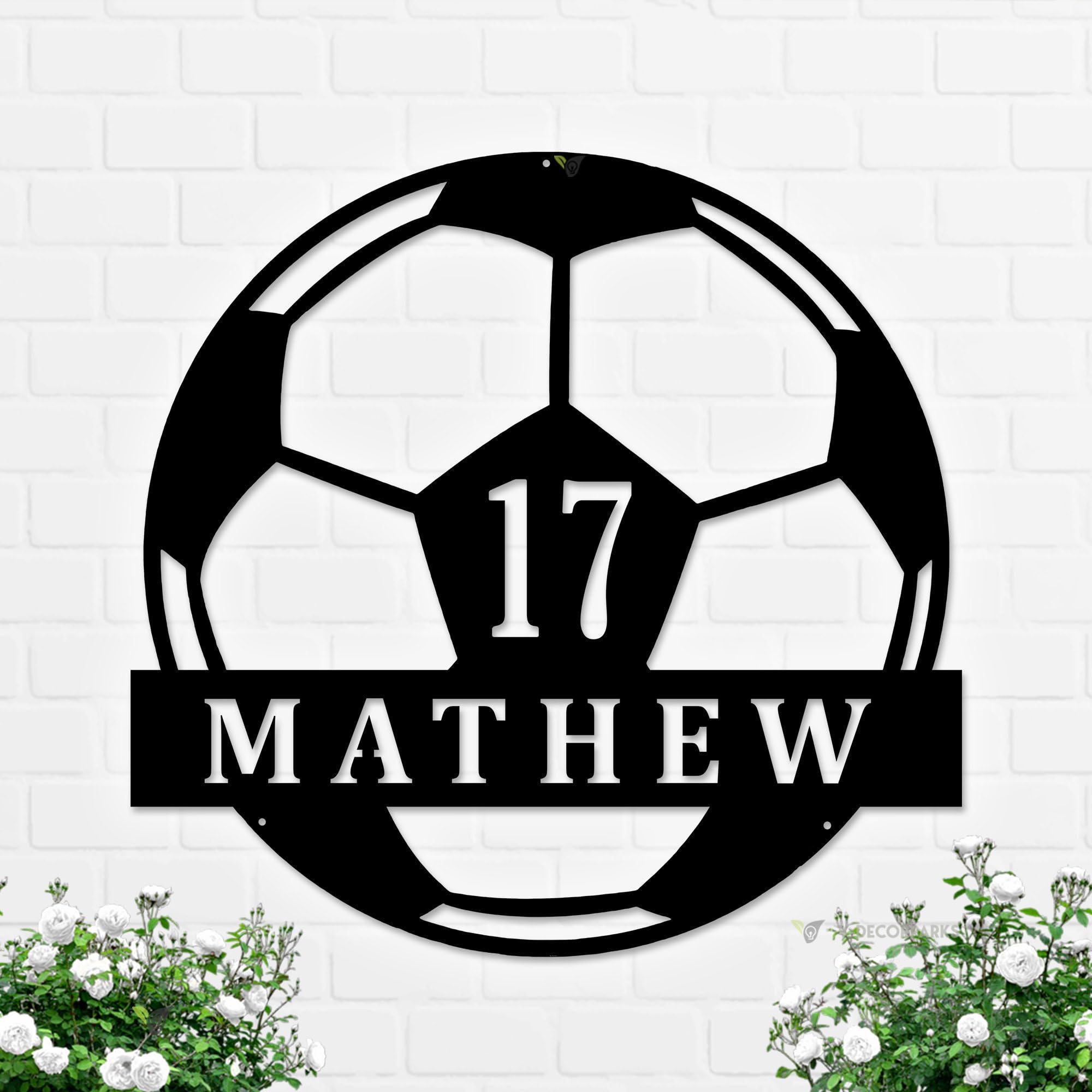 Panneau Mural Football Personnalisable LED - Métal Avec Lumière - Neuf