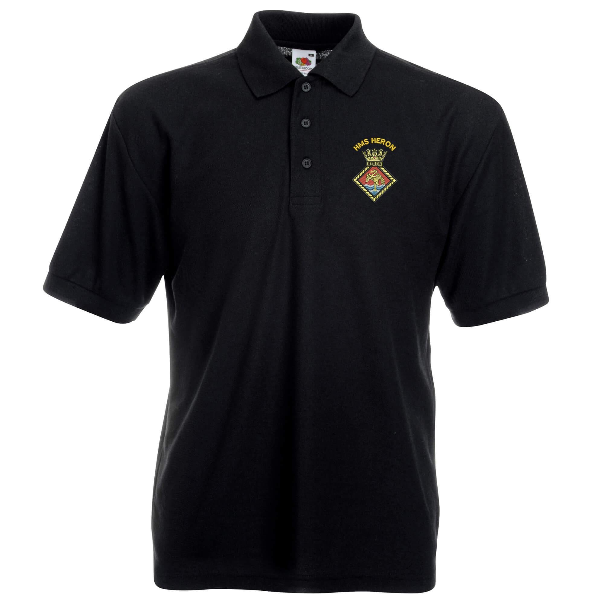 Pineapple Joe's Men's Black Hms Heron Embroidered Polo - Large