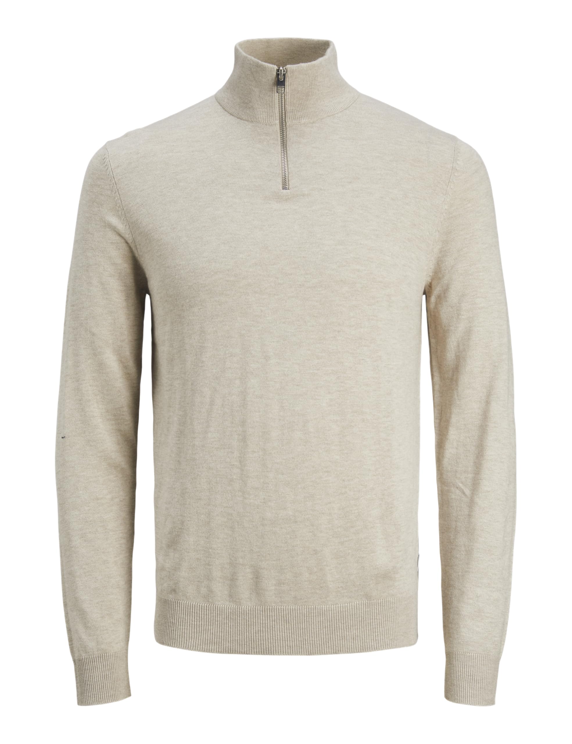 JACK & JONES Mens Jjeemil Knit Half Zip Noos, Oatmeal, XS UK