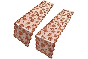 2 Pack Thanksgiving Table Runner Set with Maple Leaves